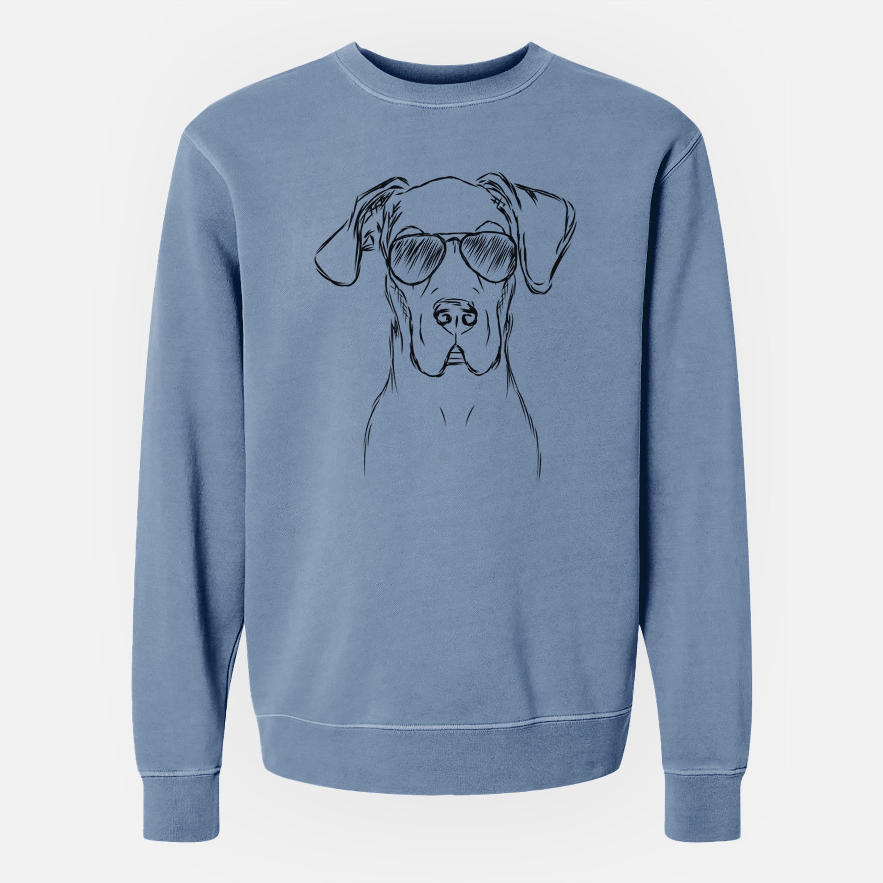 Aviator Harvey the Great Dane - Unisex Pigment Dyed Crew Sweatshirt