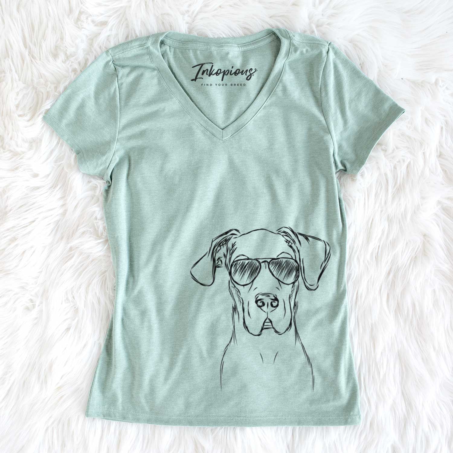 Aviator Harvey the Great Dane - Women's V-neck Shirt