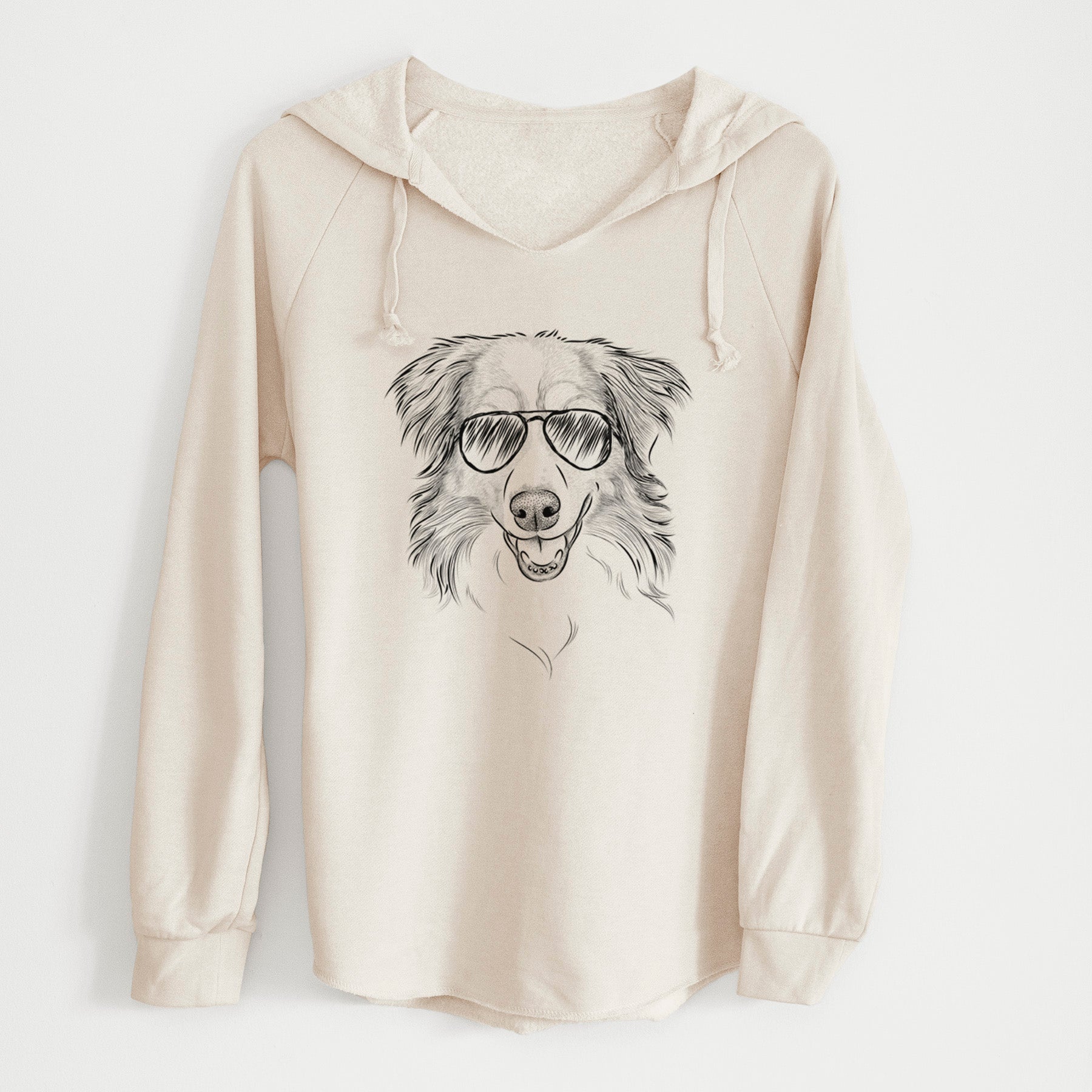 Aviator Hattie the Australian Shepherd - Cali Wave Hooded Sweatshirt