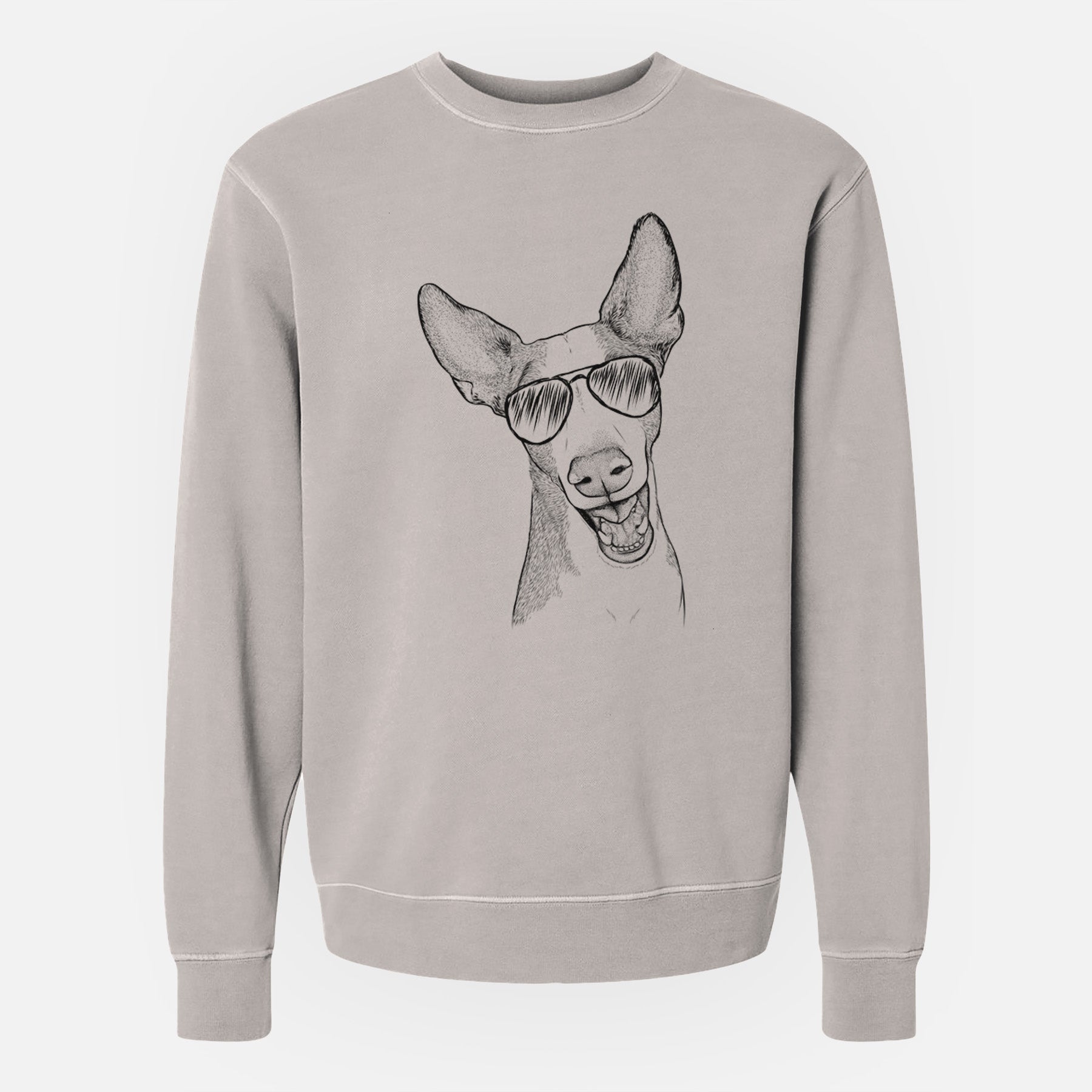 Aviator Havok the Ibizan Hound - Unisex Pigment Dyed Crew Sweatshirt