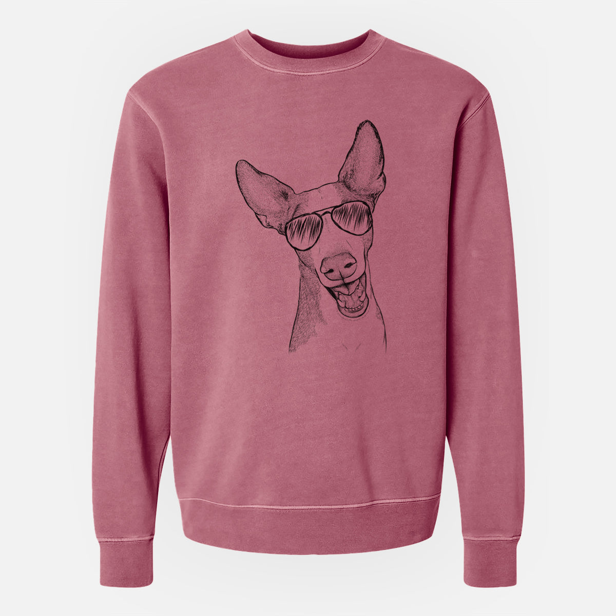 Aviator Havok the Ibizan Hound - Unisex Pigment Dyed Crew Sweatshirt