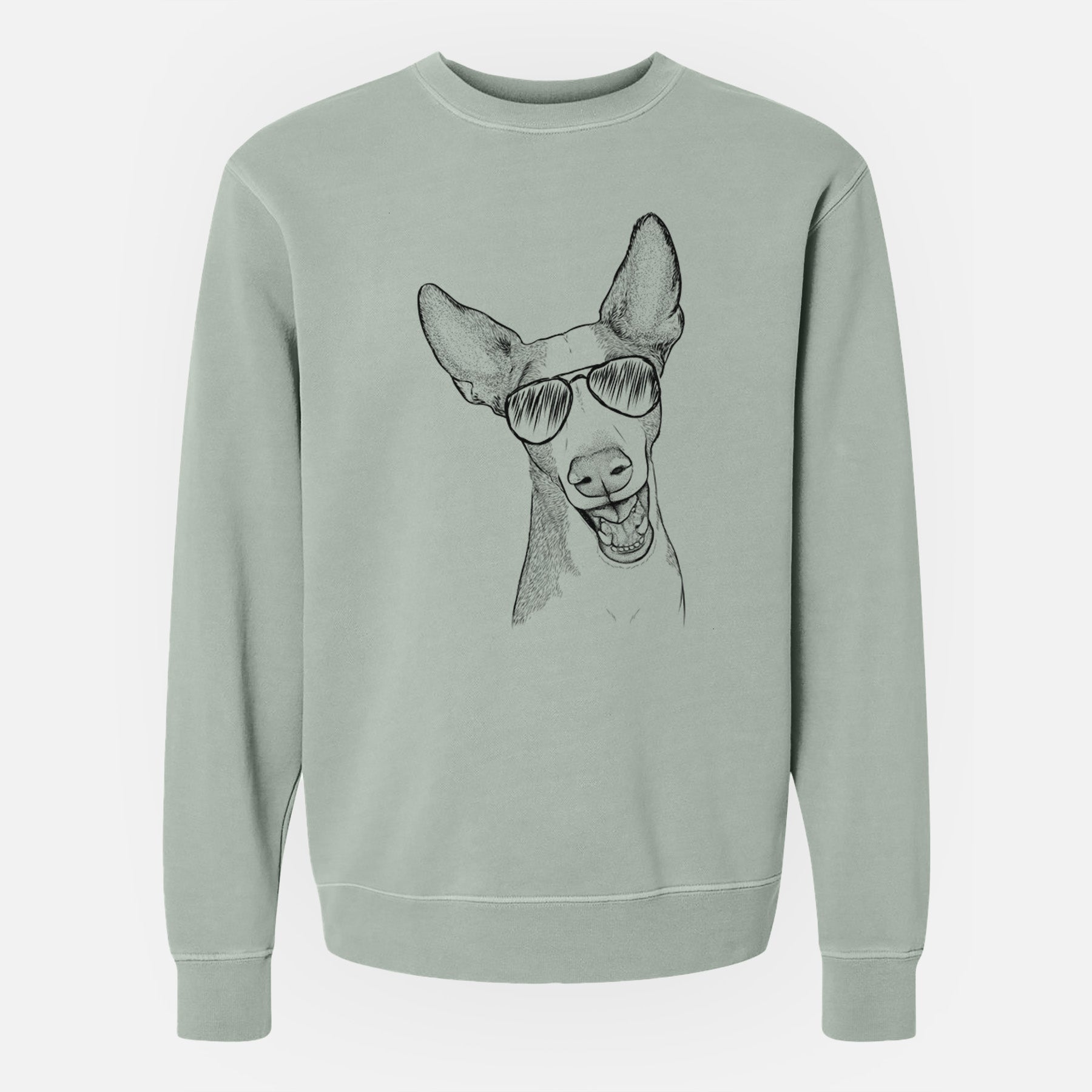 Aviator Havok the Ibizan Hound - Unisex Pigment Dyed Crew Sweatshirt