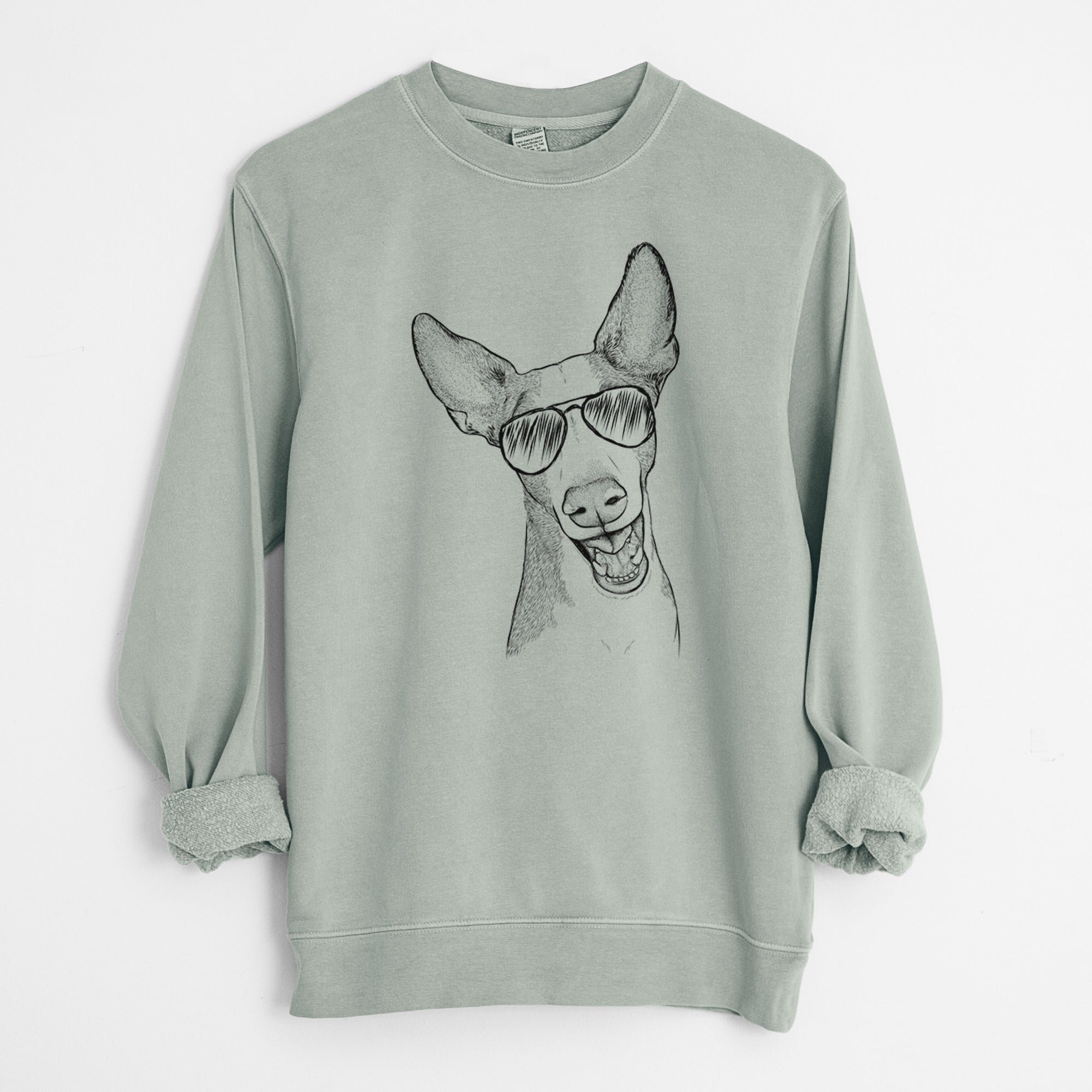 Aviator Havok the Ibizan Hound - Unisex Pigment Dyed Crew Sweatshirt