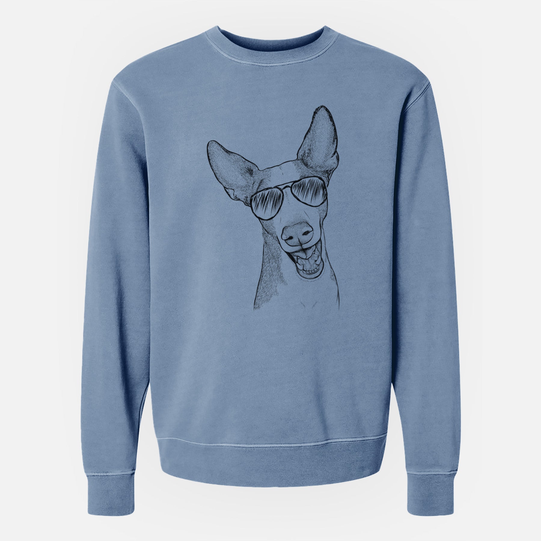 Aviator Havok the Ibizan Hound - Unisex Pigment Dyed Crew Sweatshirt