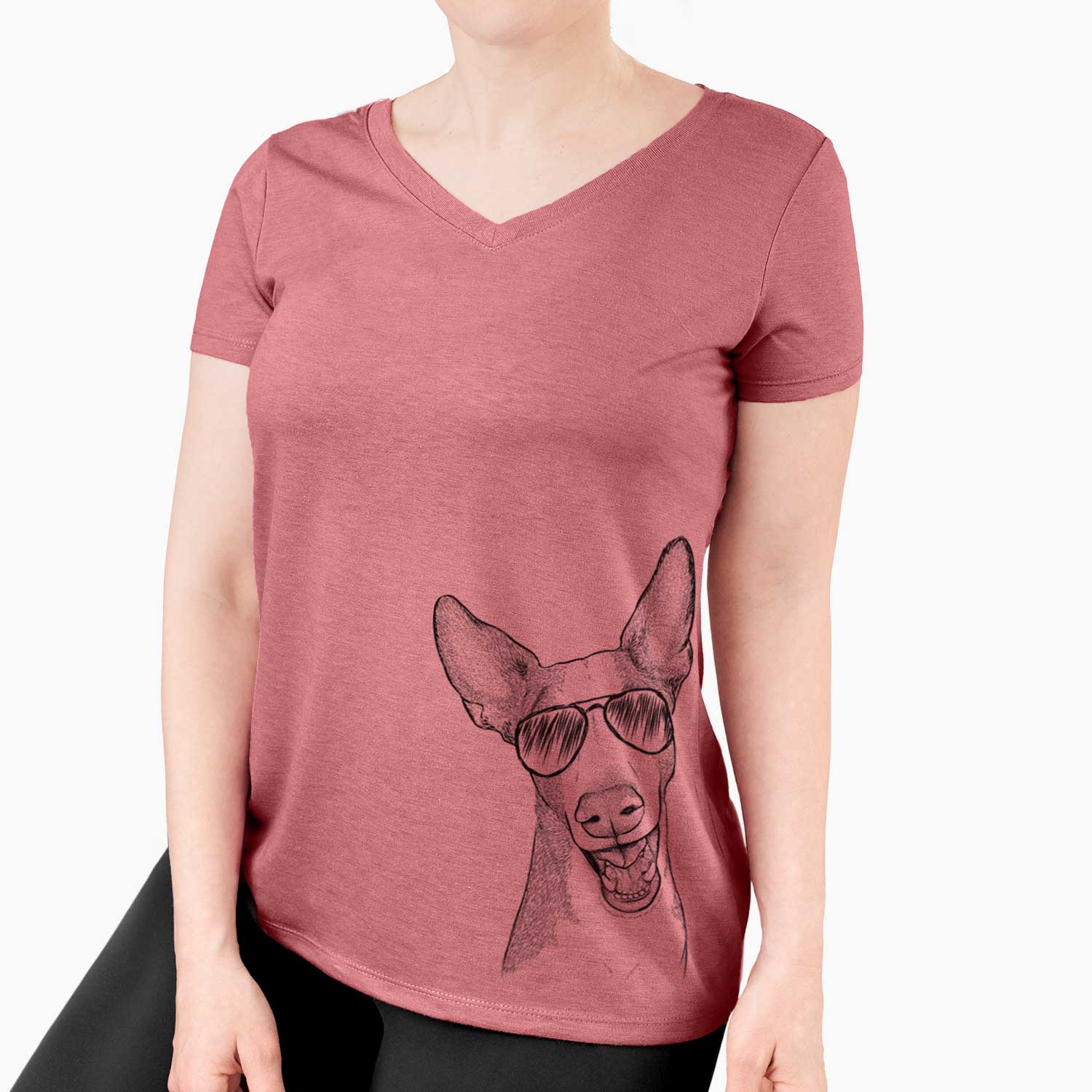 Aviator Havok the Ibizan Hound - Women's V-neck Shirt