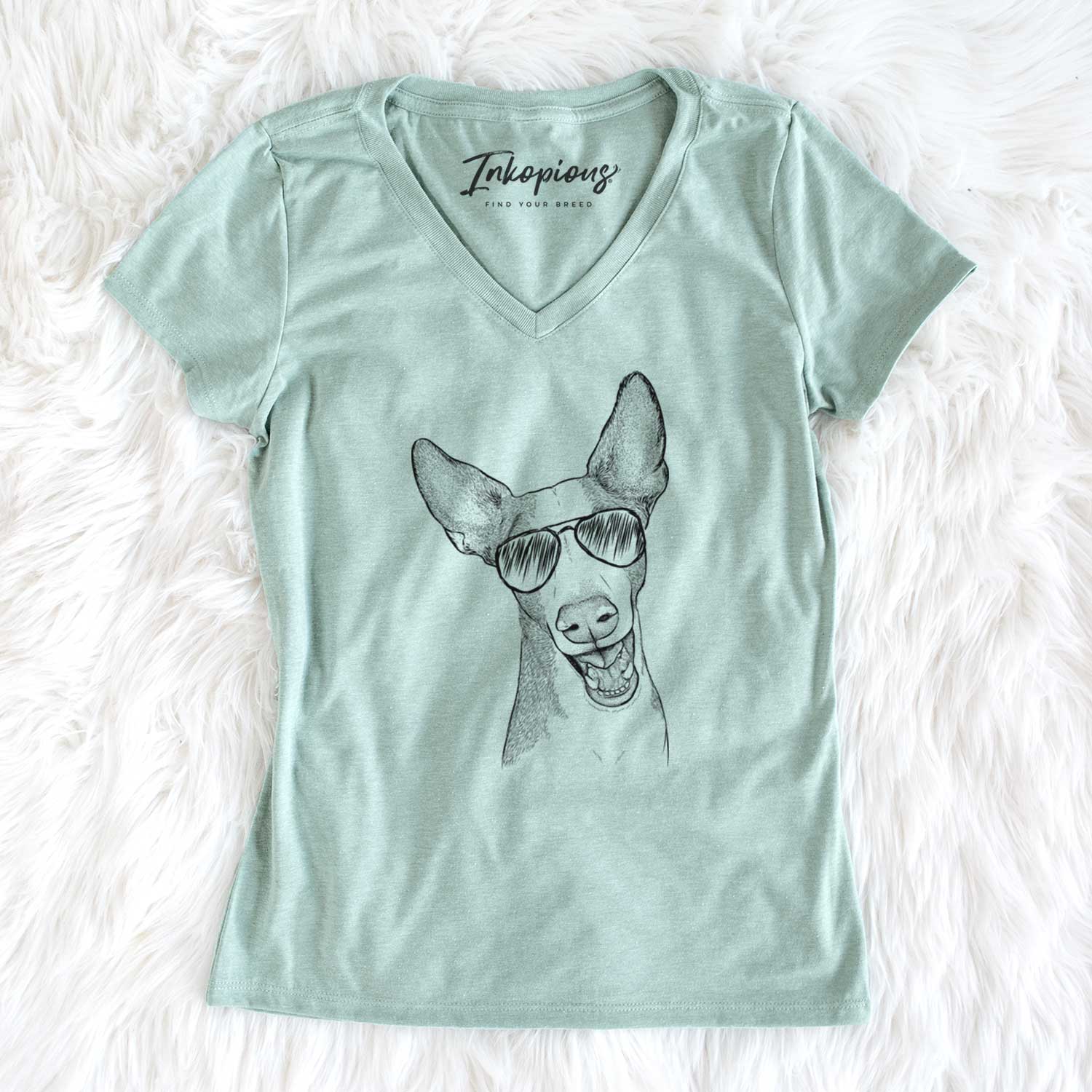 Aviator Havok the Ibizan Hound - Women's V-neck Shirt