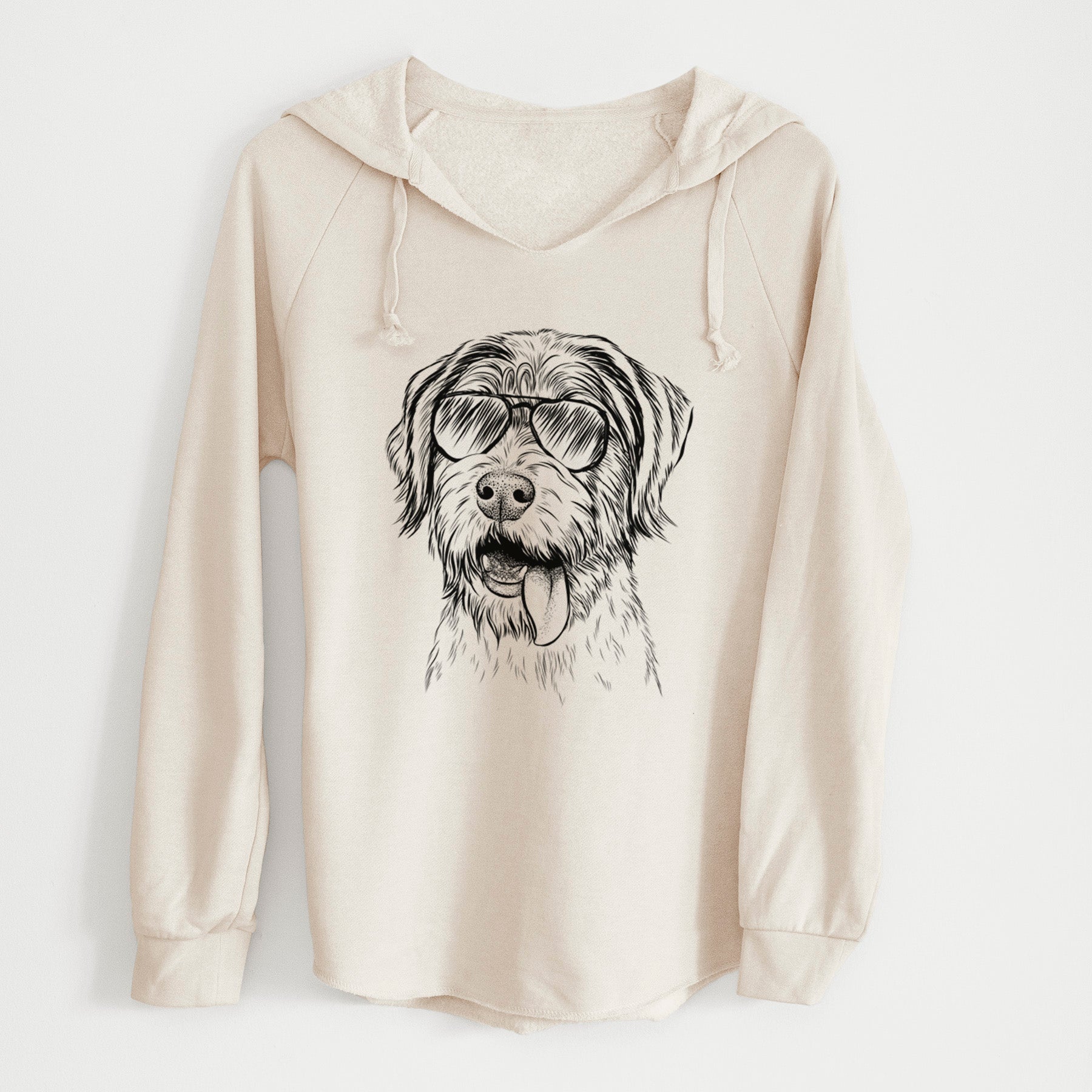 Aviator Hazel the German Wirehaired Pointer Mix - Cali Wave Hooded Sweatshirt
