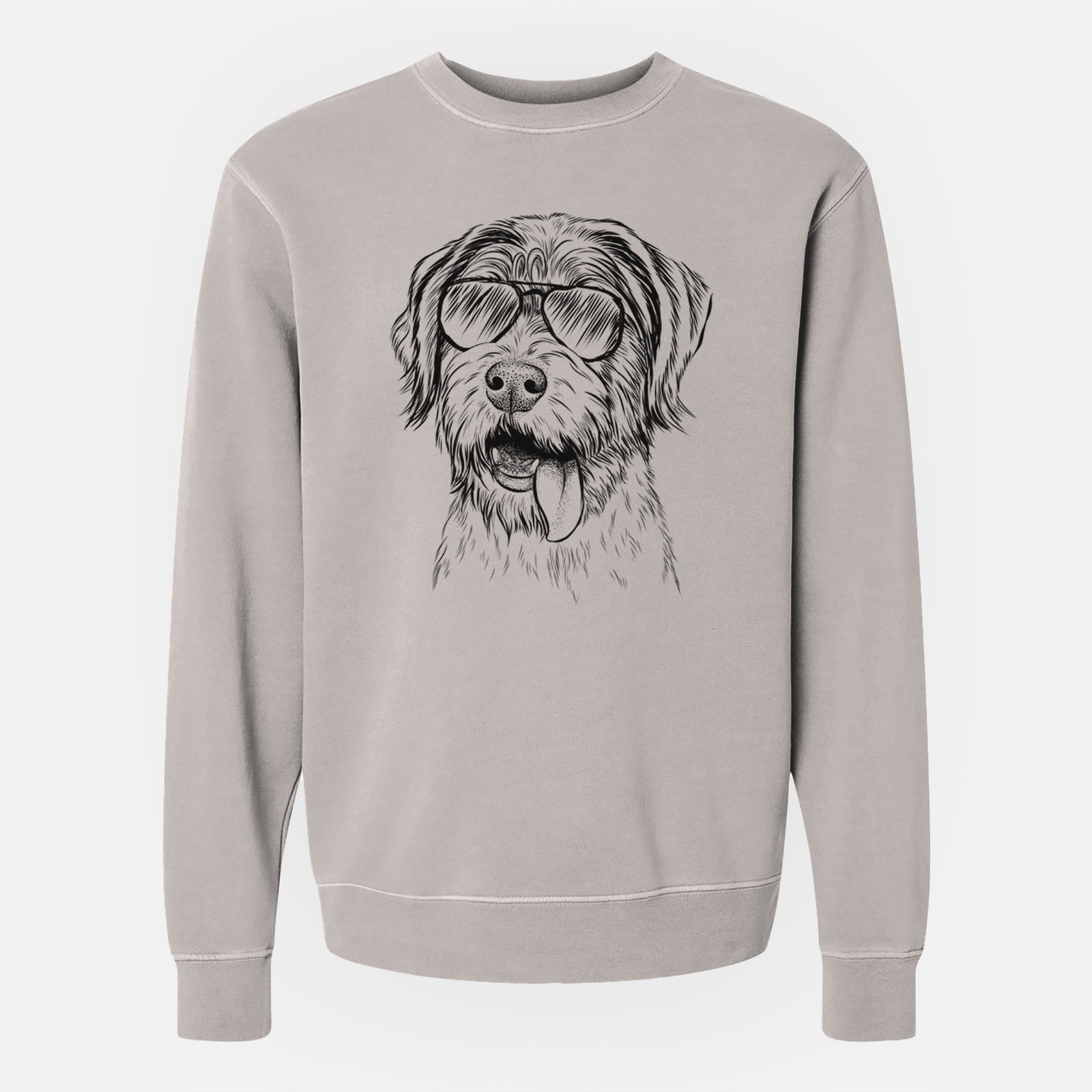 Aviator Hazel the German Wirehaired Pointer Mix - Unisex Pigment Dyed Crew Sweatshirt