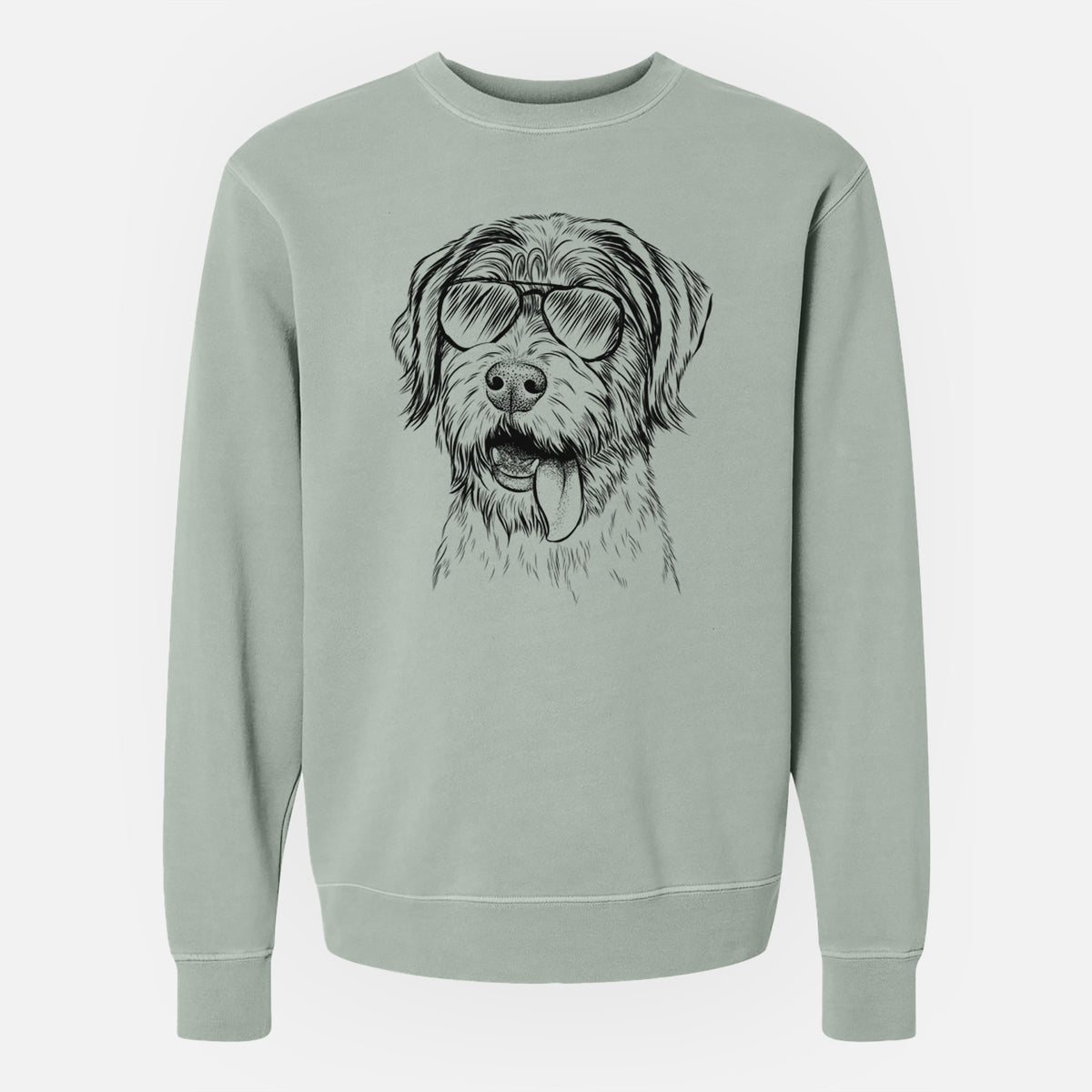 Aviator Hazel the German Wirehaired Pointer Mix - Unisex Pigment Dyed Crew Sweatshirt