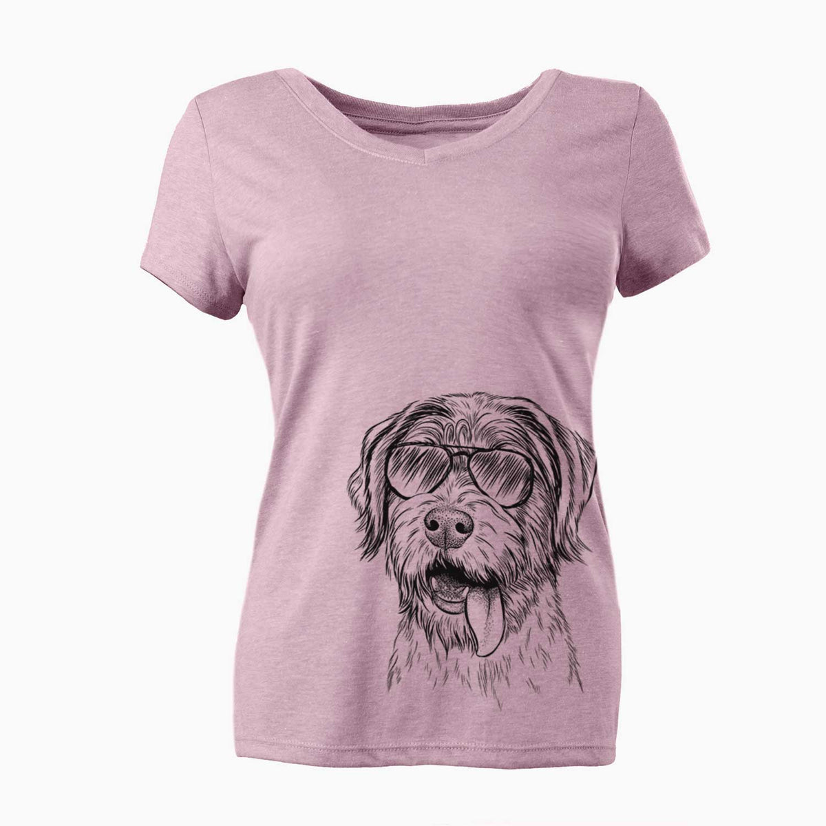 Aviator Hazel the German Wirehaired Pointer Mix - Women's V-neck Shirt