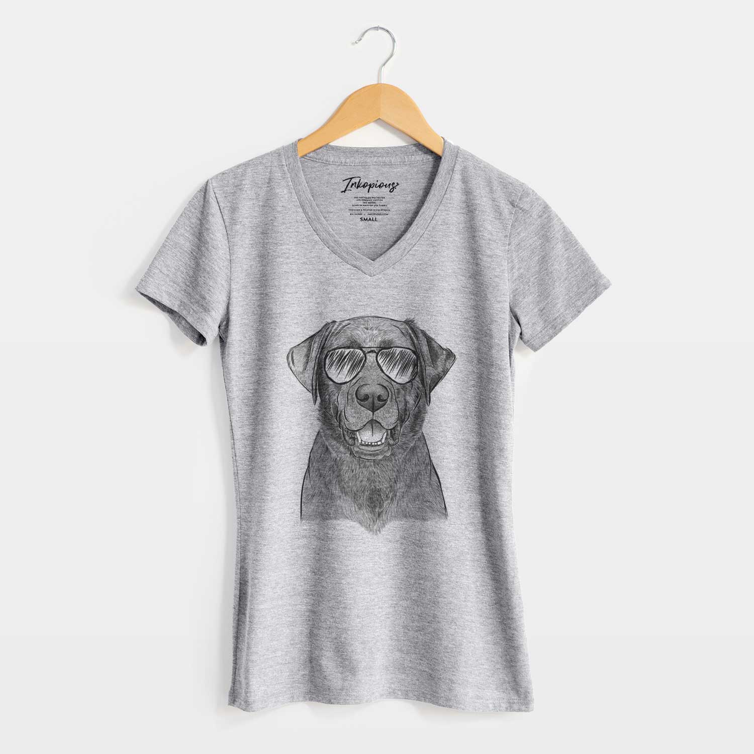 Aviator Heath the Black Lab - Women's V-neck Shirt