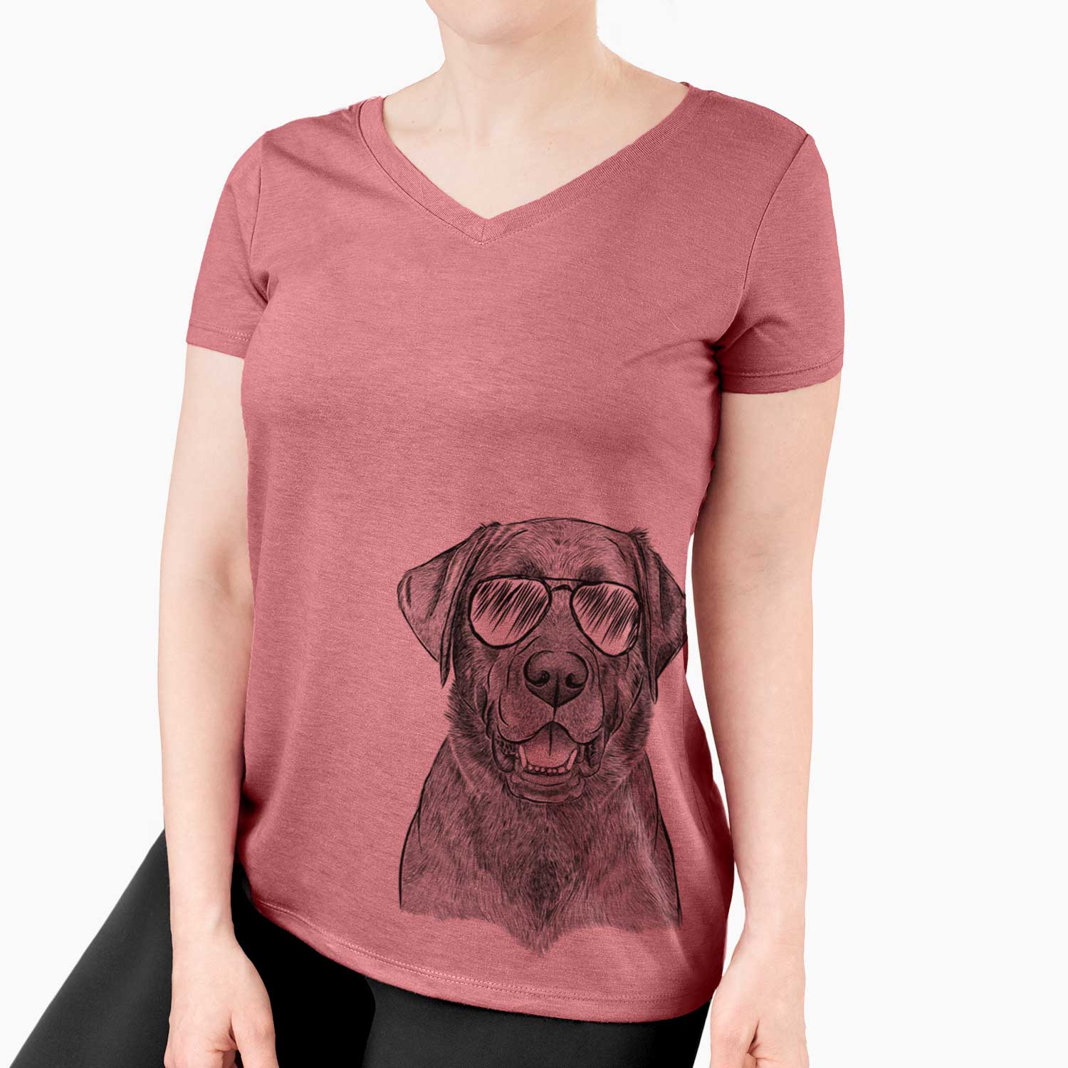 Aviator Heath the Black Lab - Women's V-neck Shirt