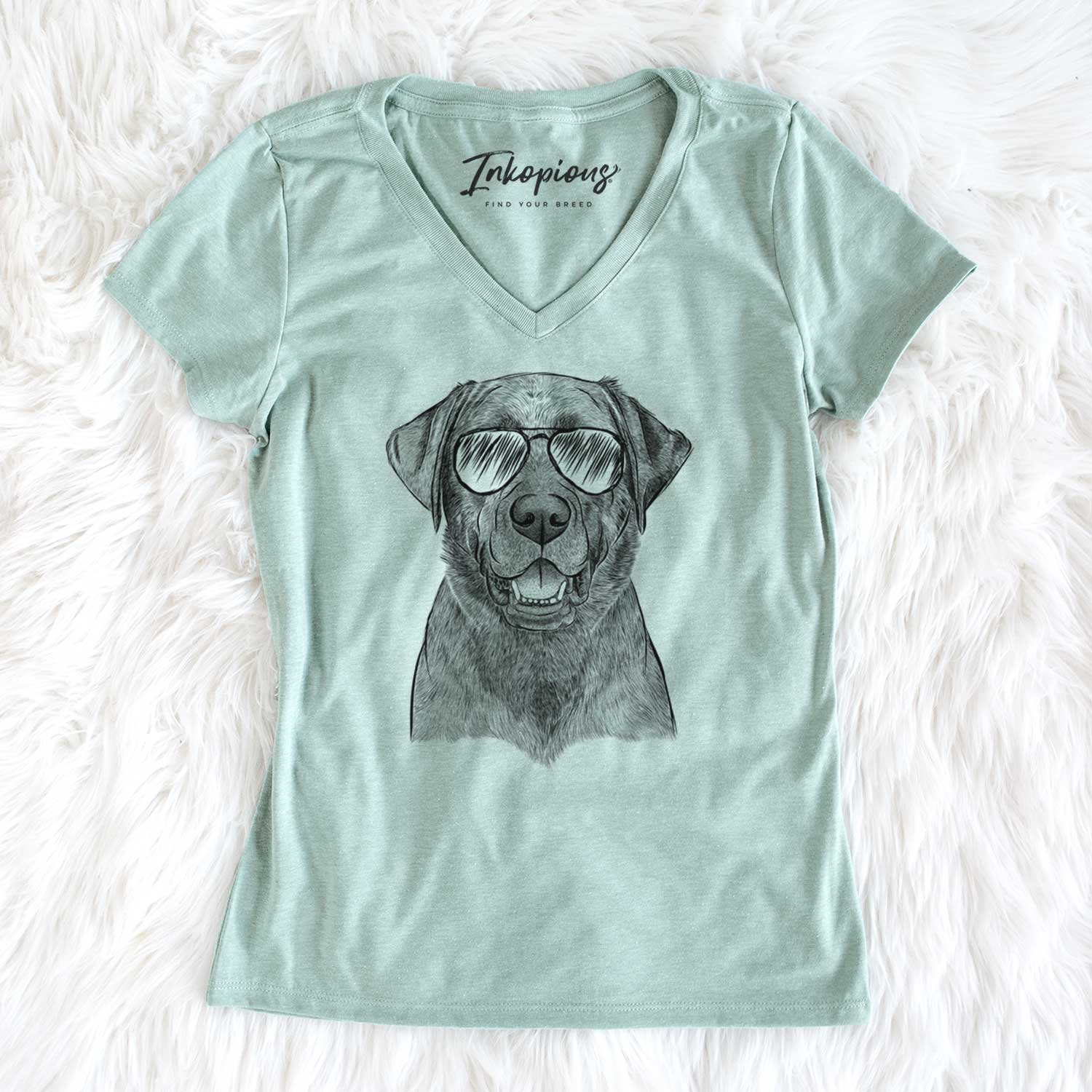 Aviator Heath the Black Lab - Women's V-neck Shirt