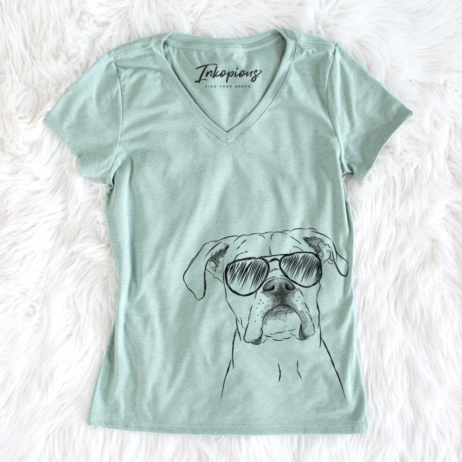 Aviator Henley the Boxer - Women's V-neck Shirt