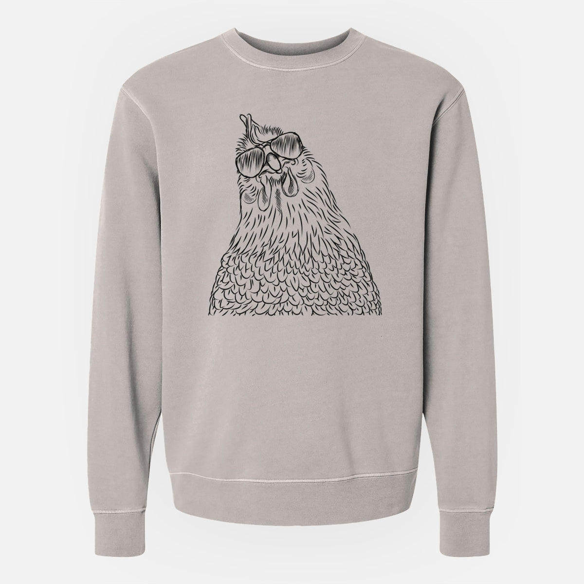 Aviator Henrietta the Chicken - Unisex Pigment Dyed Crew Sweatshirt