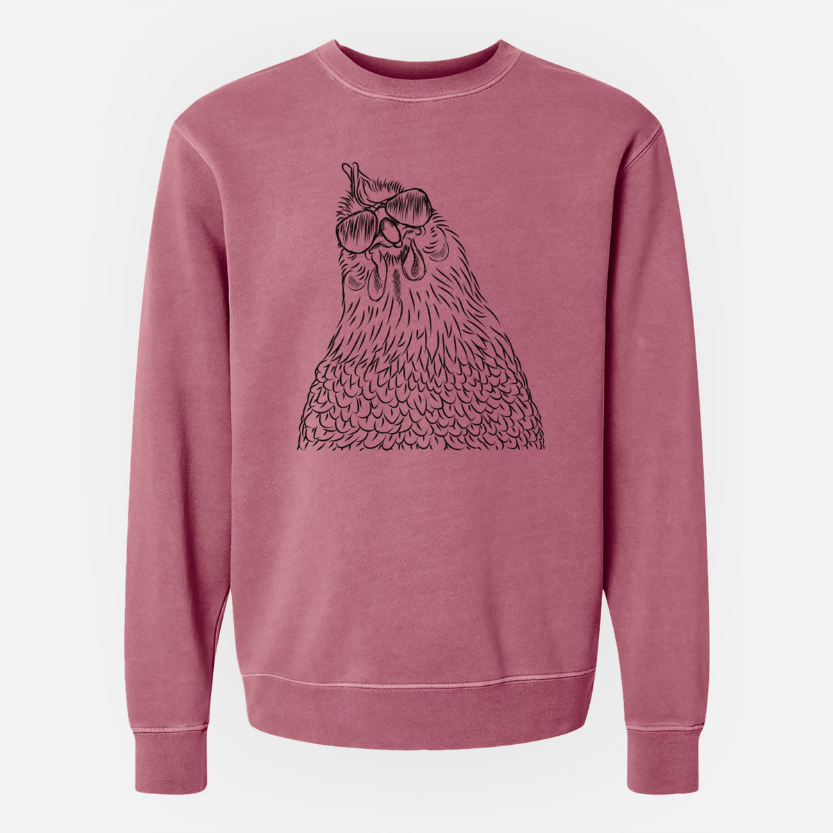 Aviator Henrietta the Chicken - Unisex Pigment Dyed Crew Sweatshirt