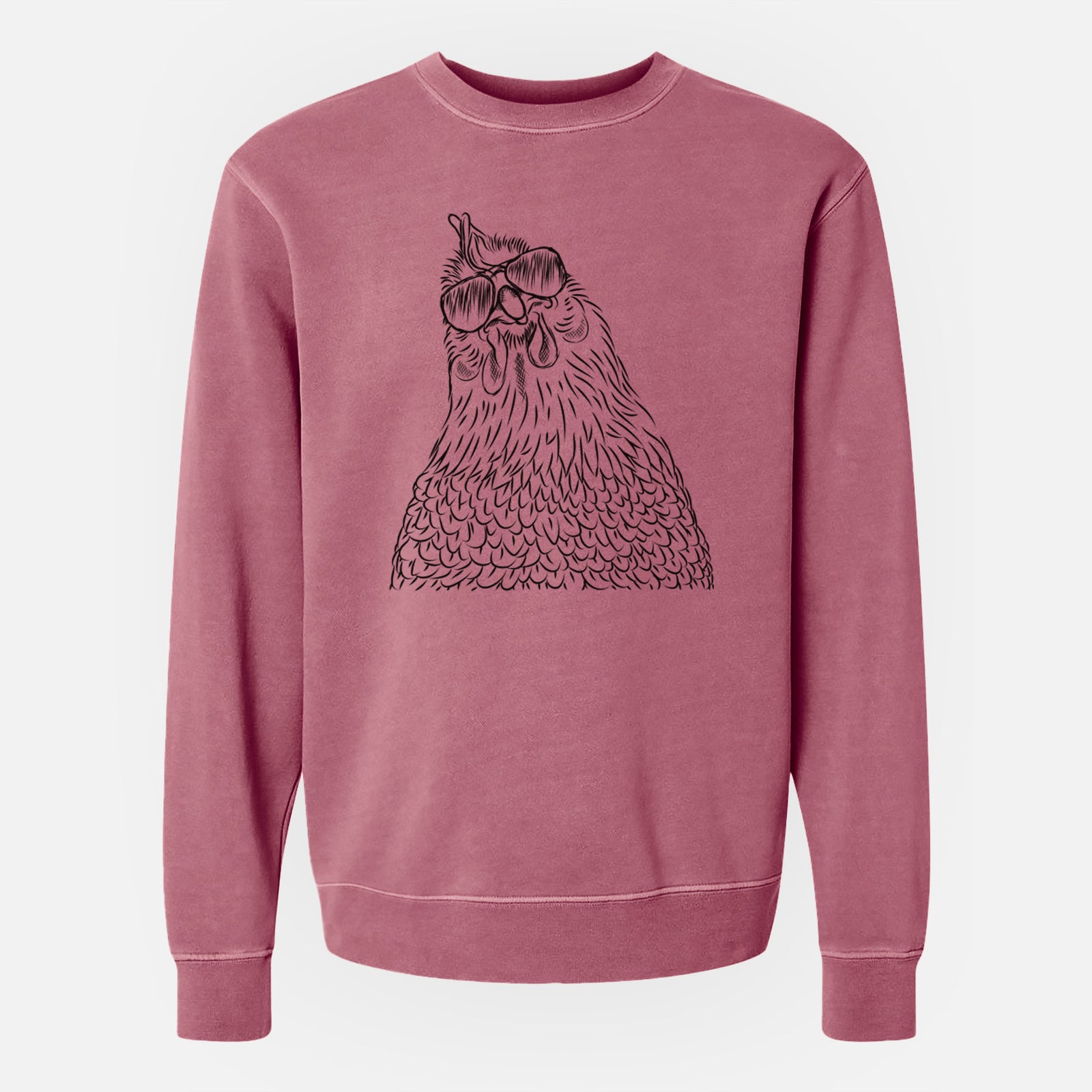 Aviator Henrietta the Chicken - Unisex Pigment Dyed Crew Sweatshirt