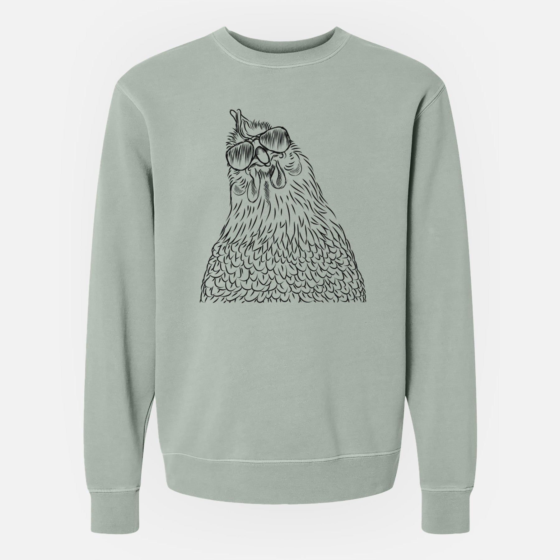 Aviator Henrietta the Chicken - Unisex Pigment Dyed Crew Sweatshirt