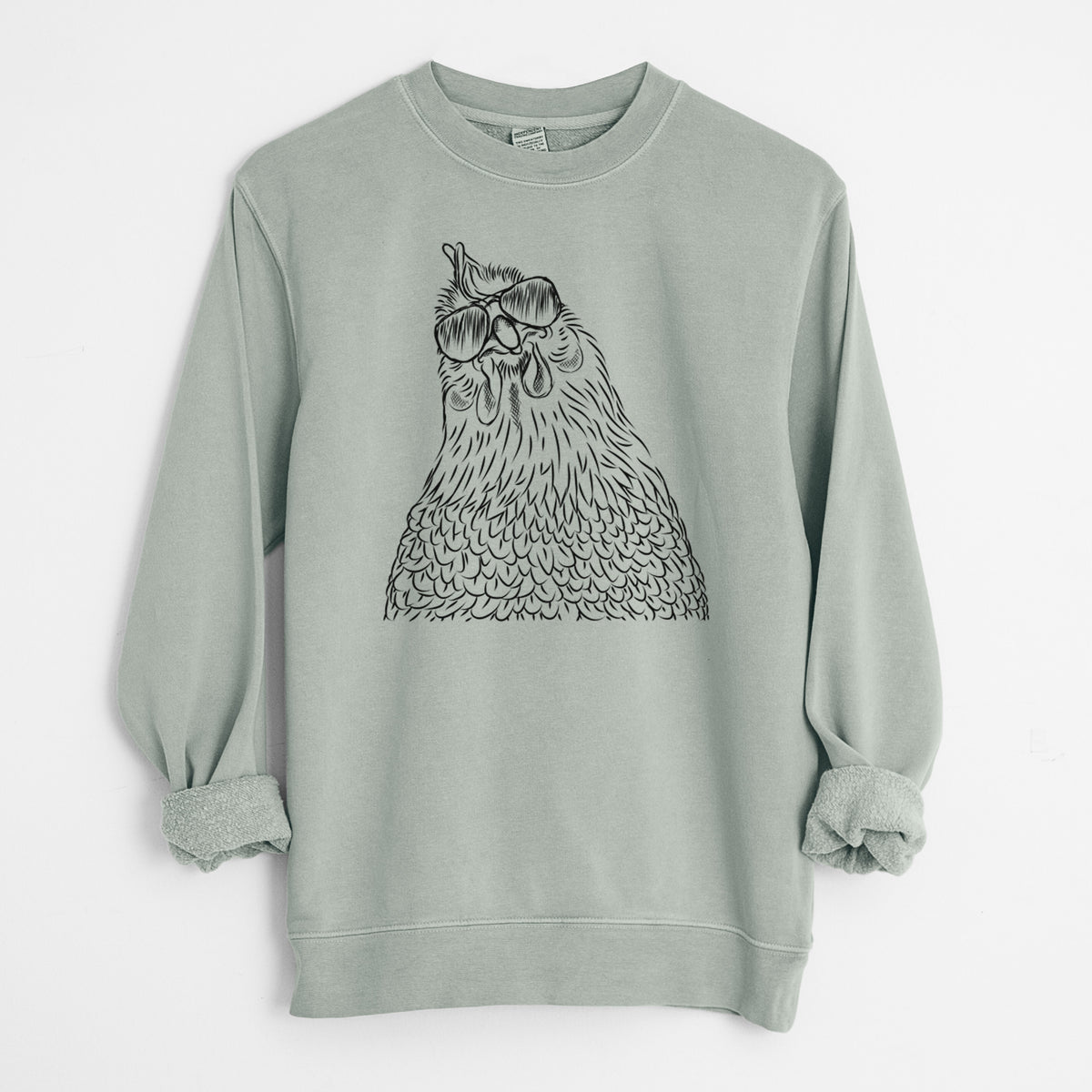 Aviator Henrietta the Chicken - Unisex Pigment Dyed Crew Sweatshirt