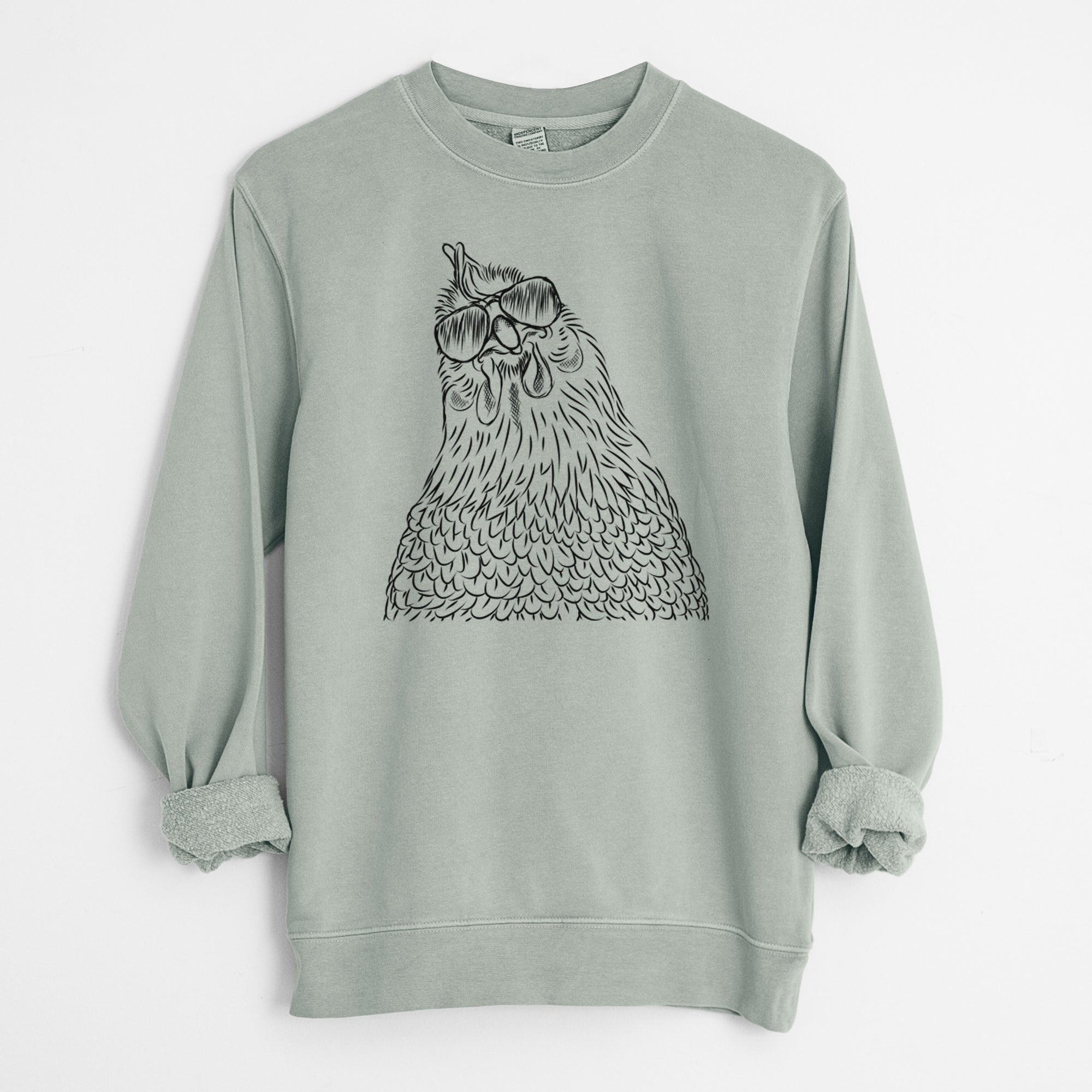 Aviator Henrietta the Chicken - Unisex Pigment Dyed Crew Sweatshirt