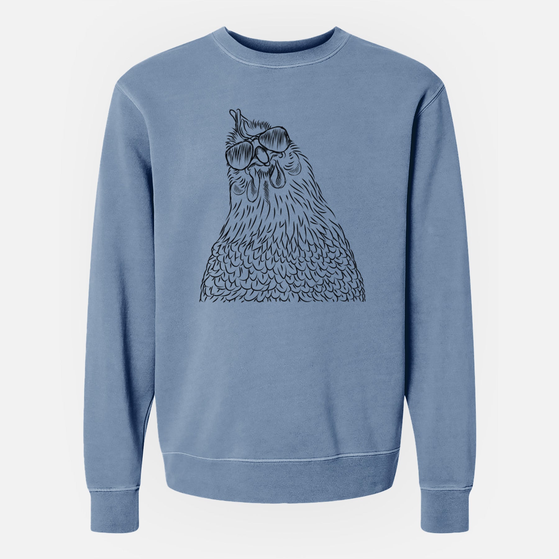 Aviator Henrietta the Chicken - Unisex Pigment Dyed Crew Sweatshirt