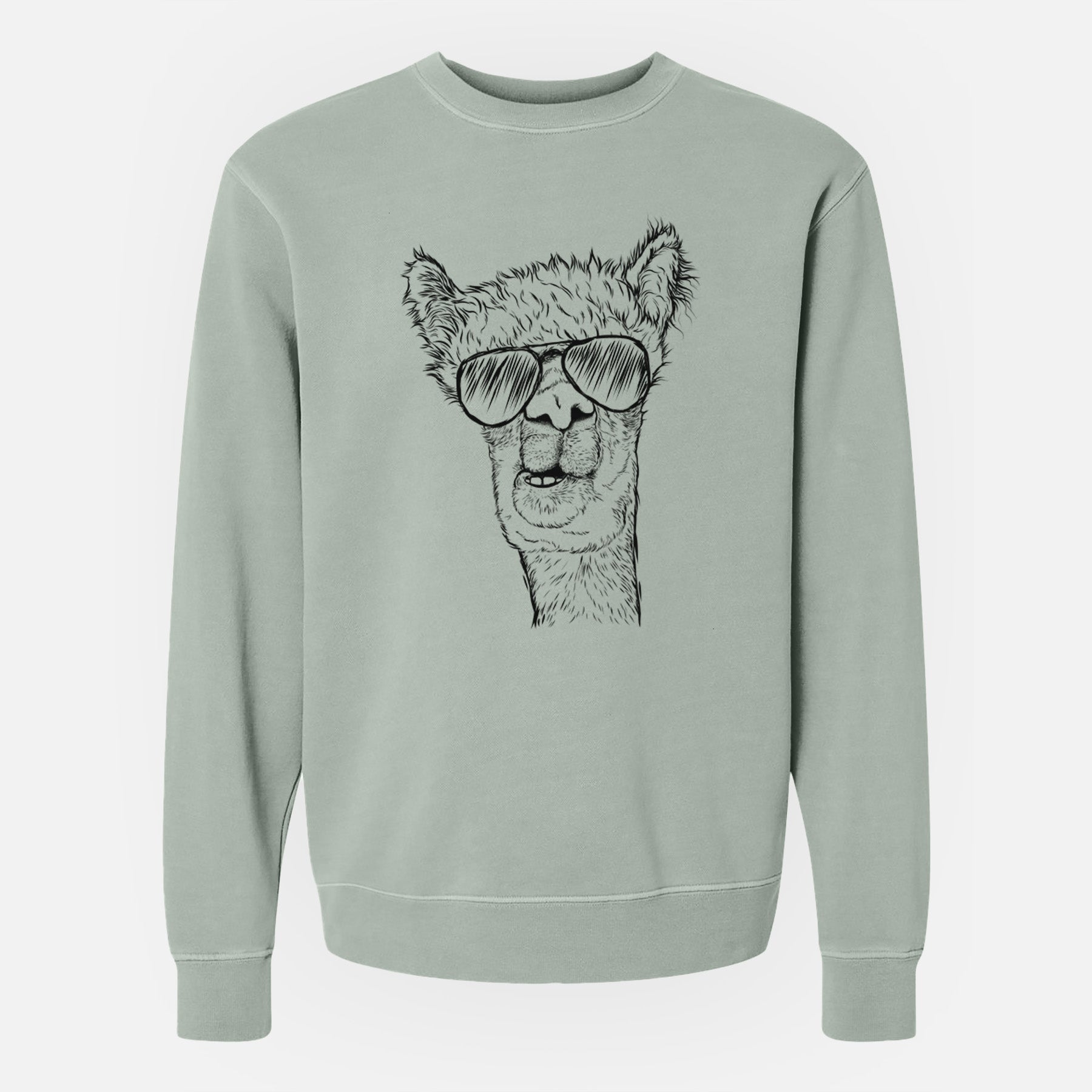 Aviator Henry the Alpaca - Unisex Pigment Dyed Crew Sweatshirt