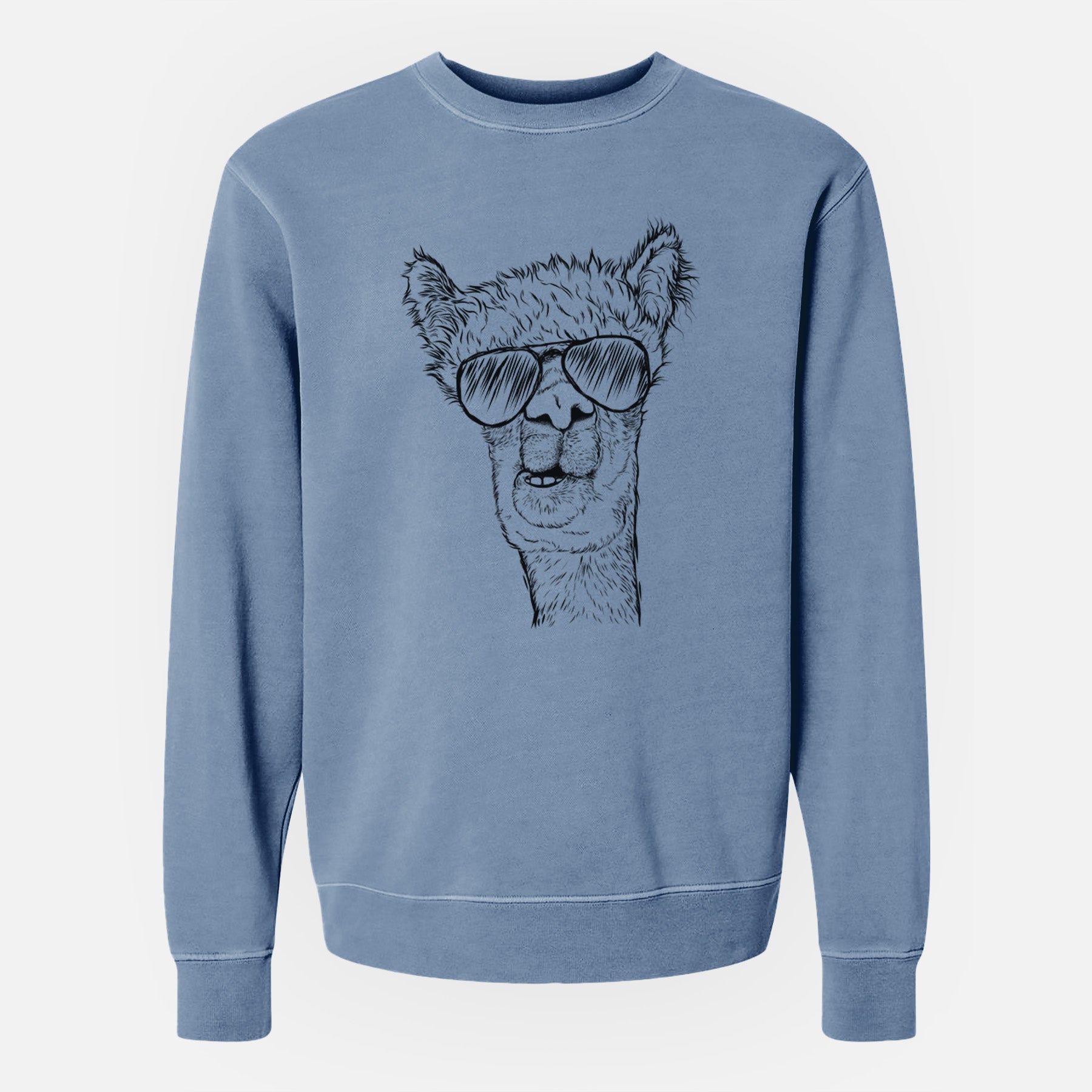 Aviator Henry the Alpaca - Unisex Pigment Dyed Crew Sweatshirt