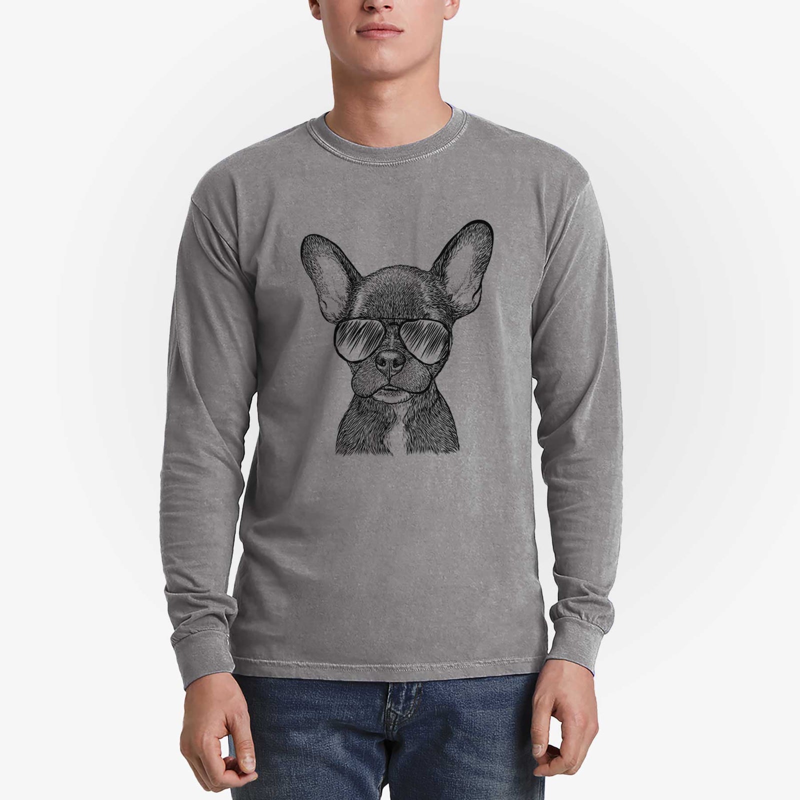 Aviators Henry the French Bulldog - Heavyweight 100% Cotton Long Sleeve