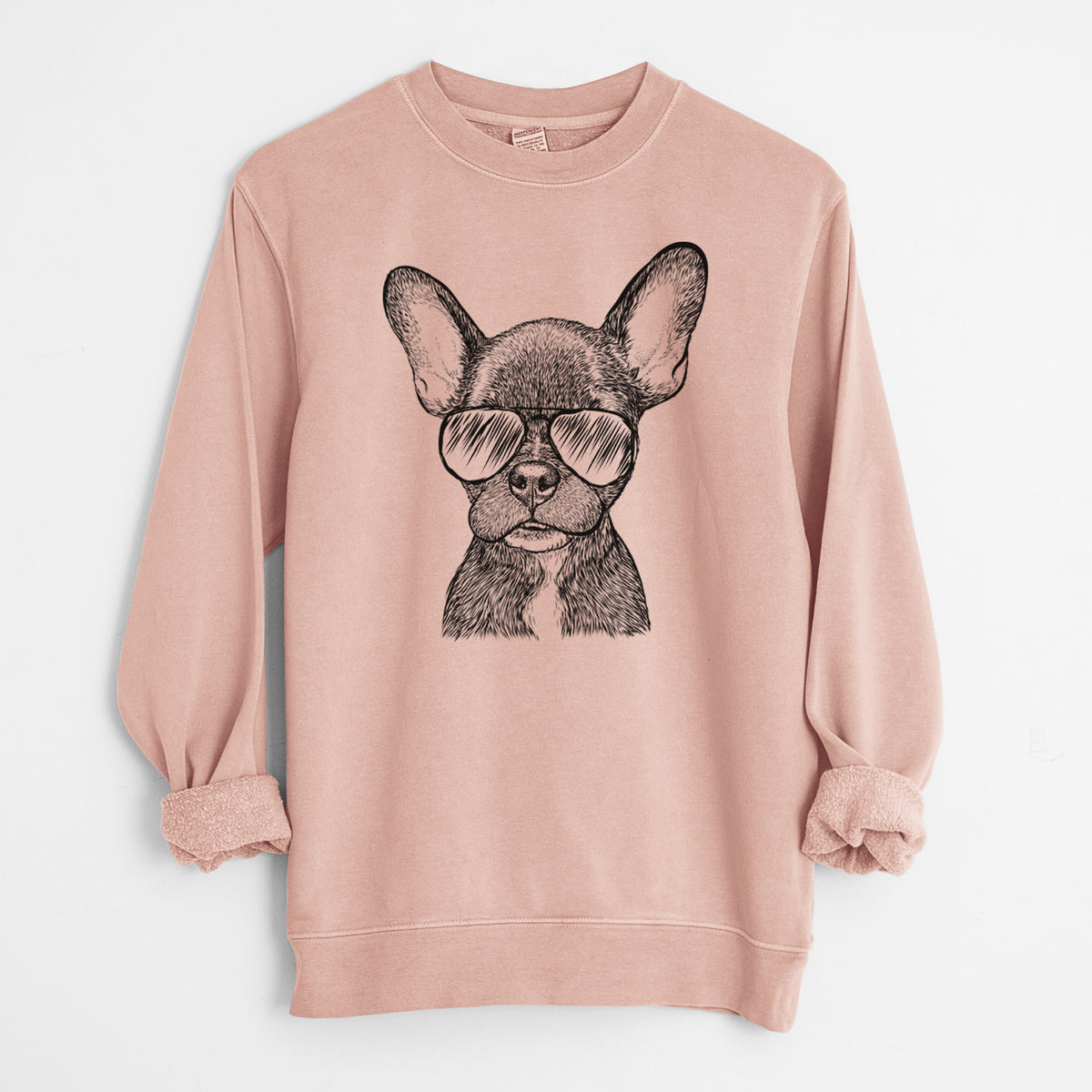 Aviator Henry the French Bulldog - Unisex Pigment Dyed Crew Sweatshirt