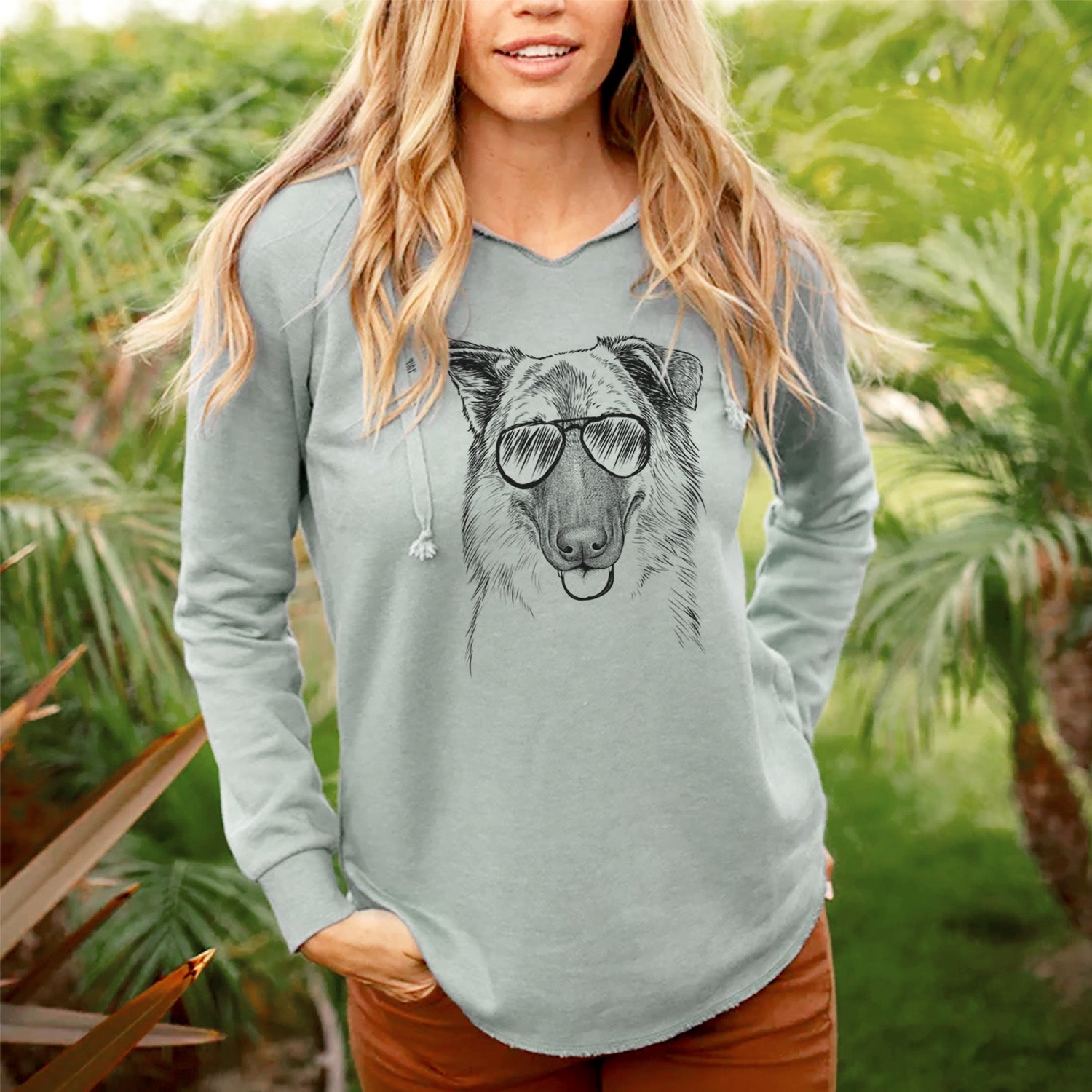 Aviator Henry the German Shepherd - Cali Wave Hooded Sweatshirt