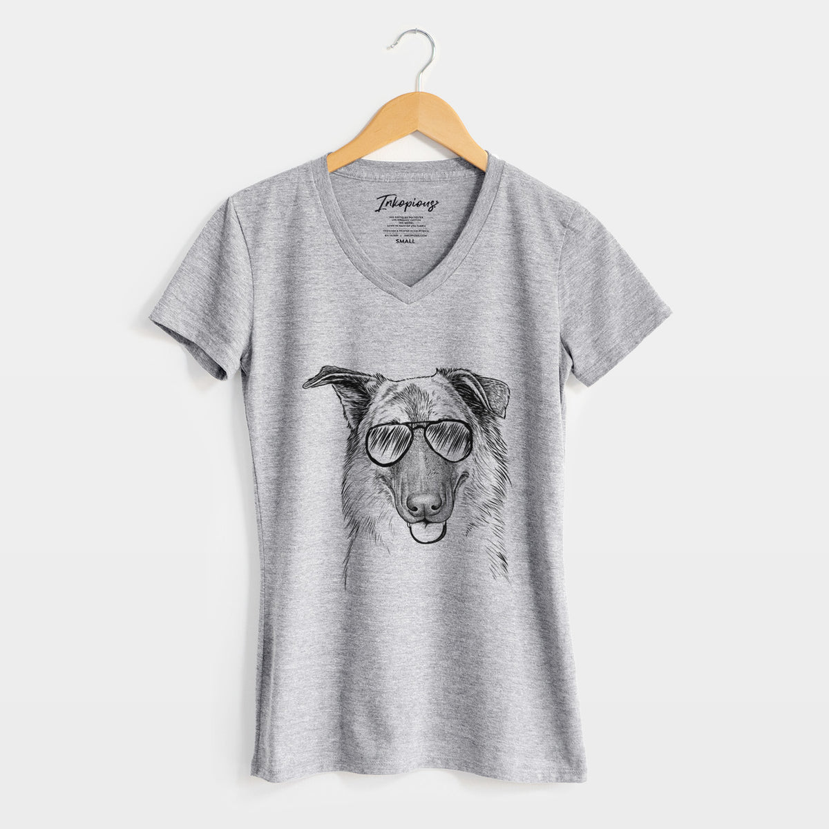 Aviator Henry the German Shepherd - Women's V-neck Shirt