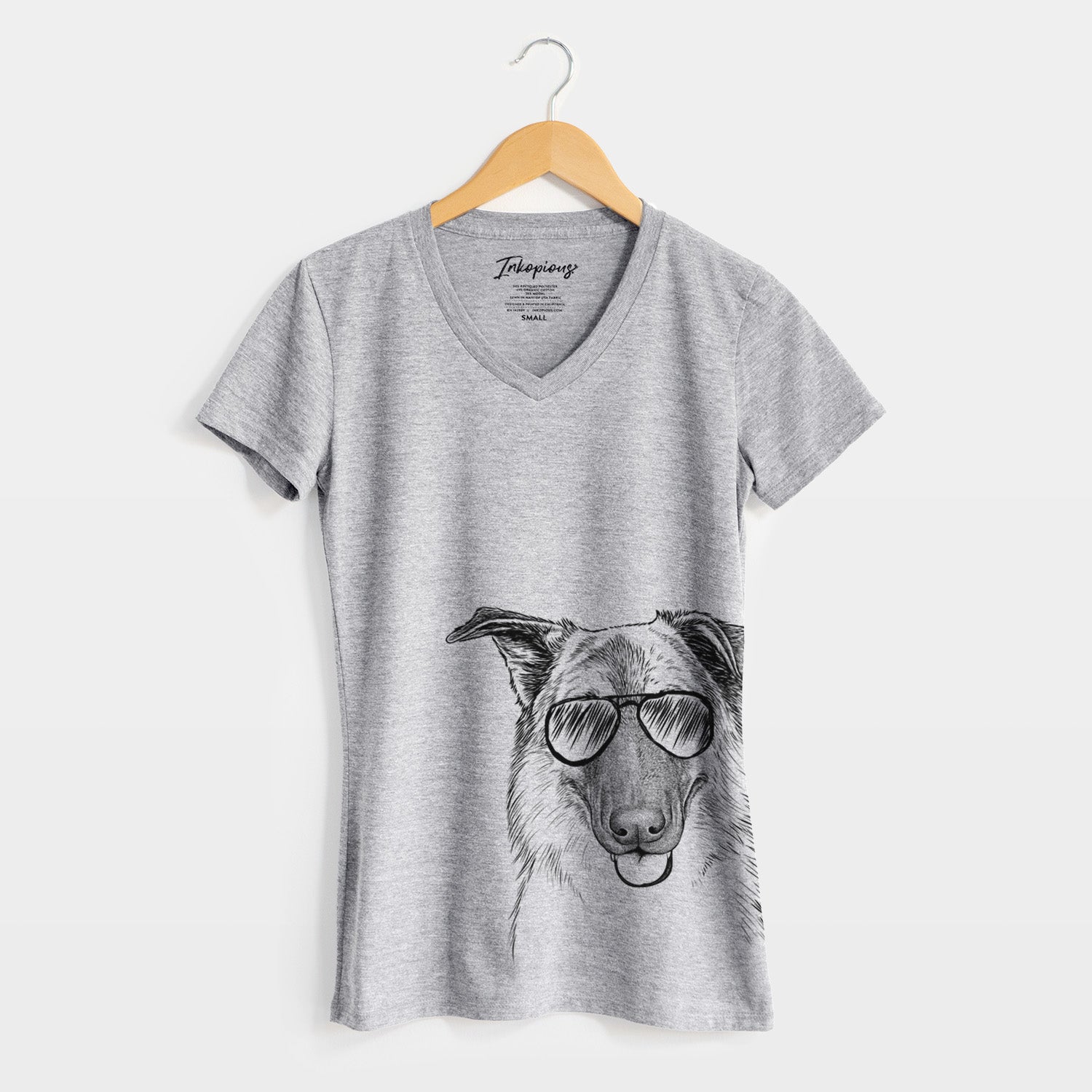 Aviator Henry the German Shepherd - Women's V-neck Shirt