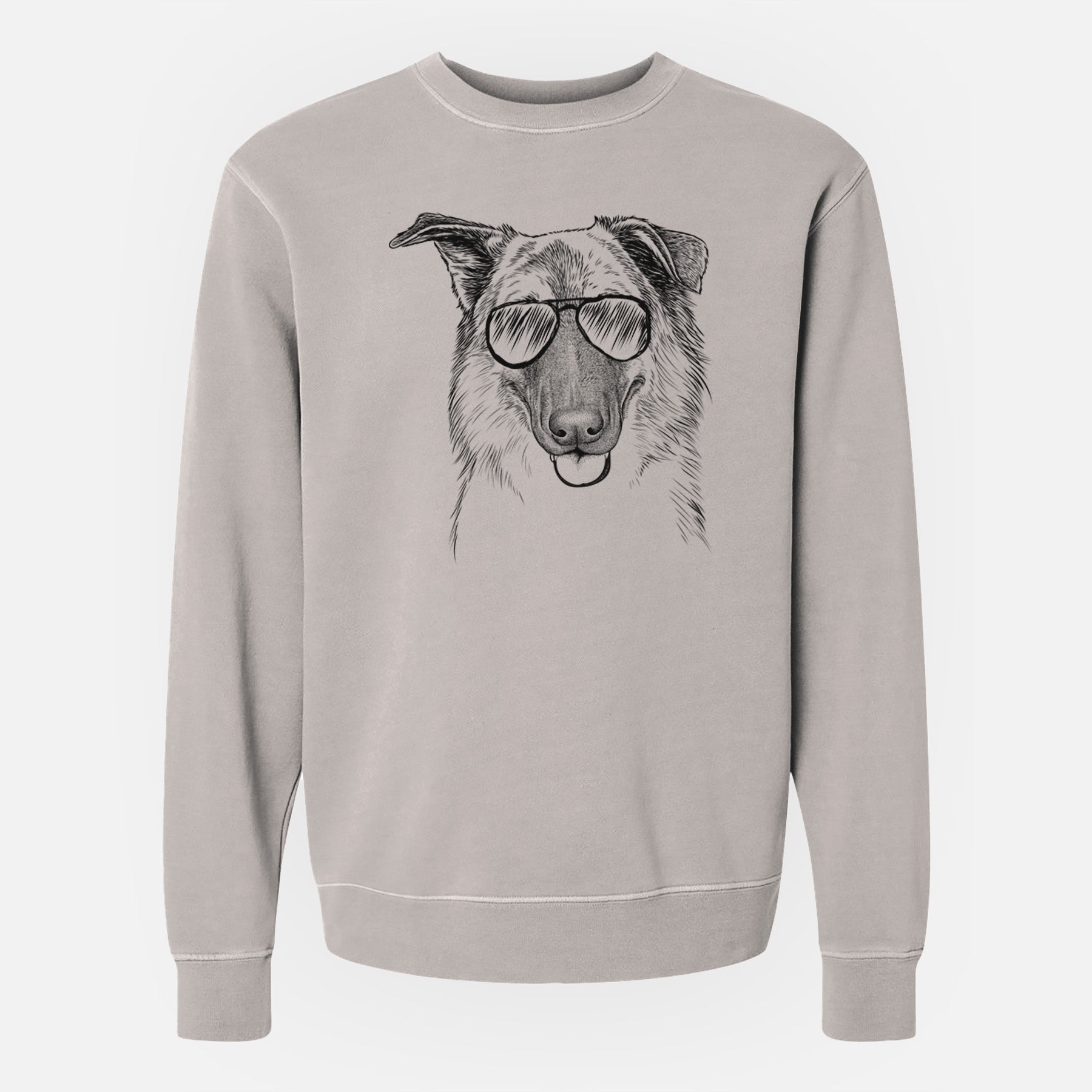 Aviator Henry the German Shepherd - Unisex Pigment Dyed Crew Sweatshirt