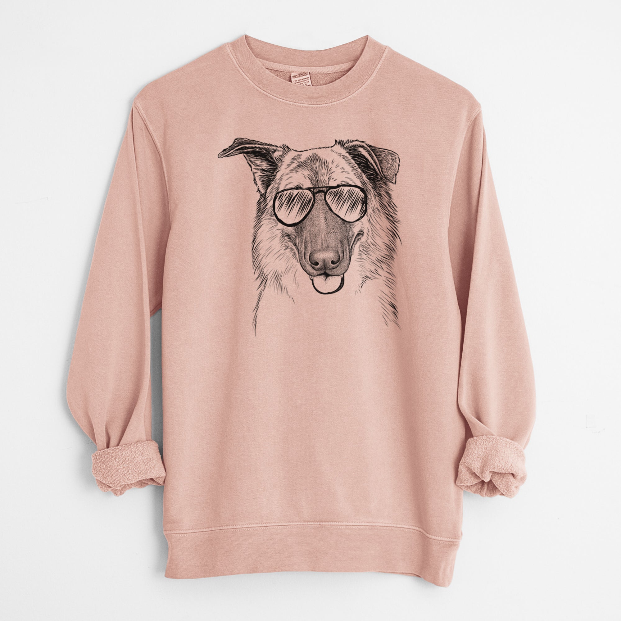 Aviator Henry the German Shepherd - Unisex Pigment Dyed Crew Sweatshirt