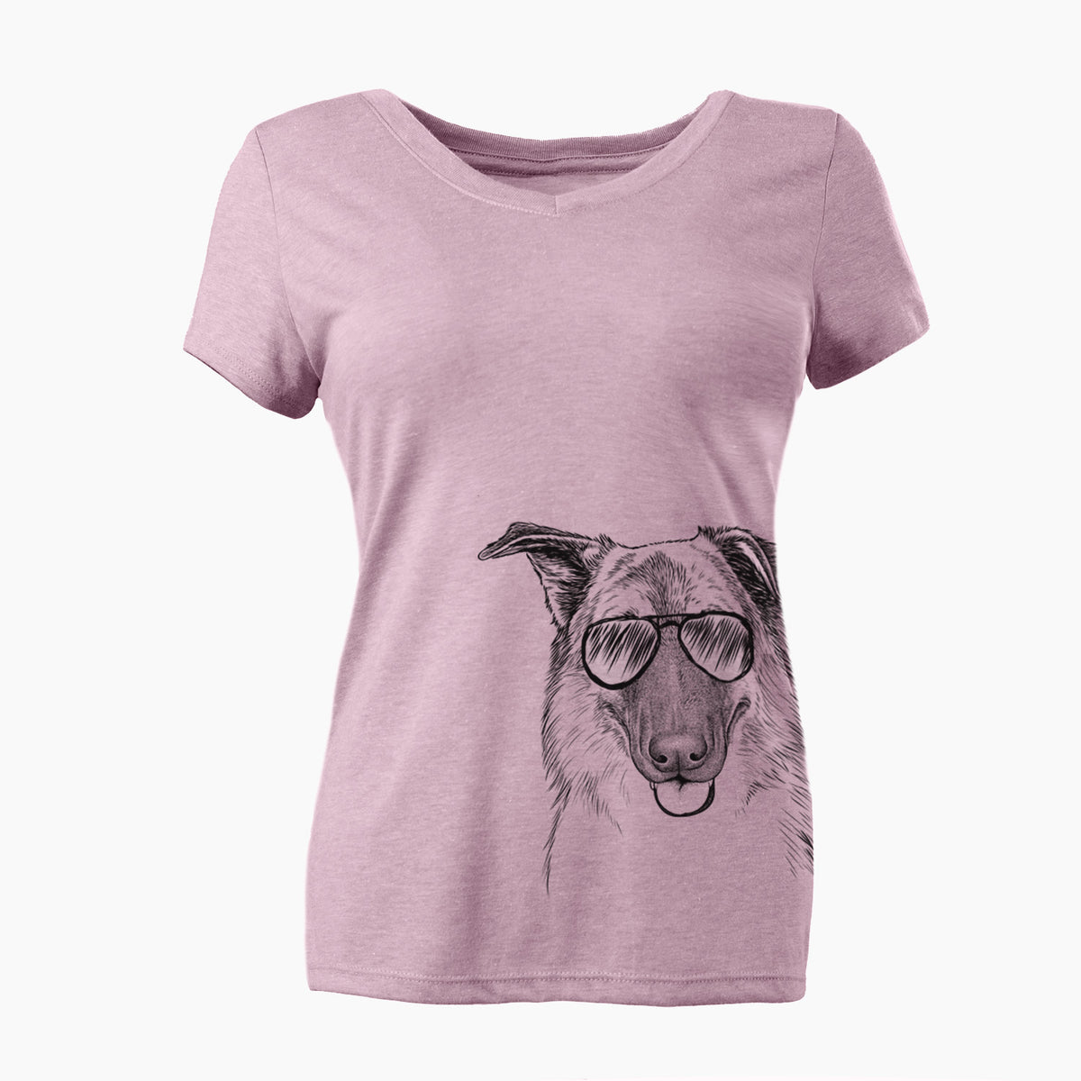 Aviator Henry the German Shepherd - Women's V-neck Shirt
