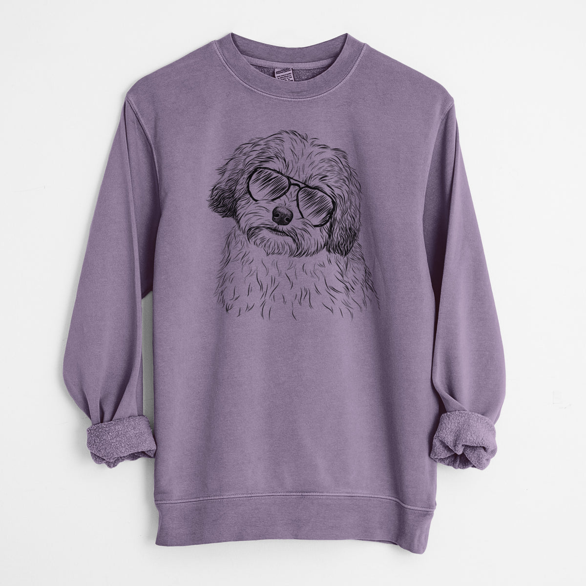 Aviator Henry the Havanese - Unisex Pigment Dyed Crew Sweatshirt