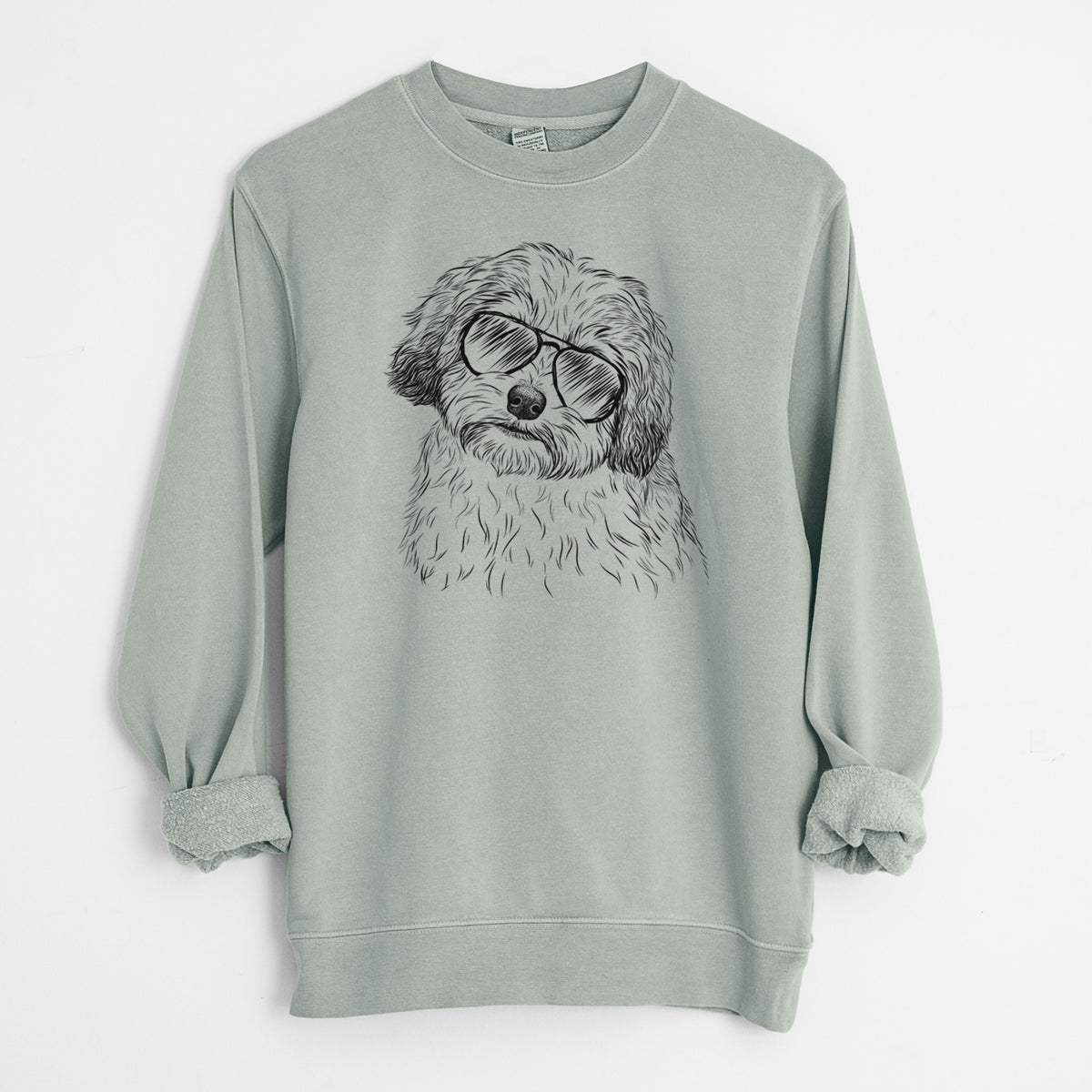 Aviator Henry the Havanese - Unisex Pigment Dyed Crew Sweatshirt
