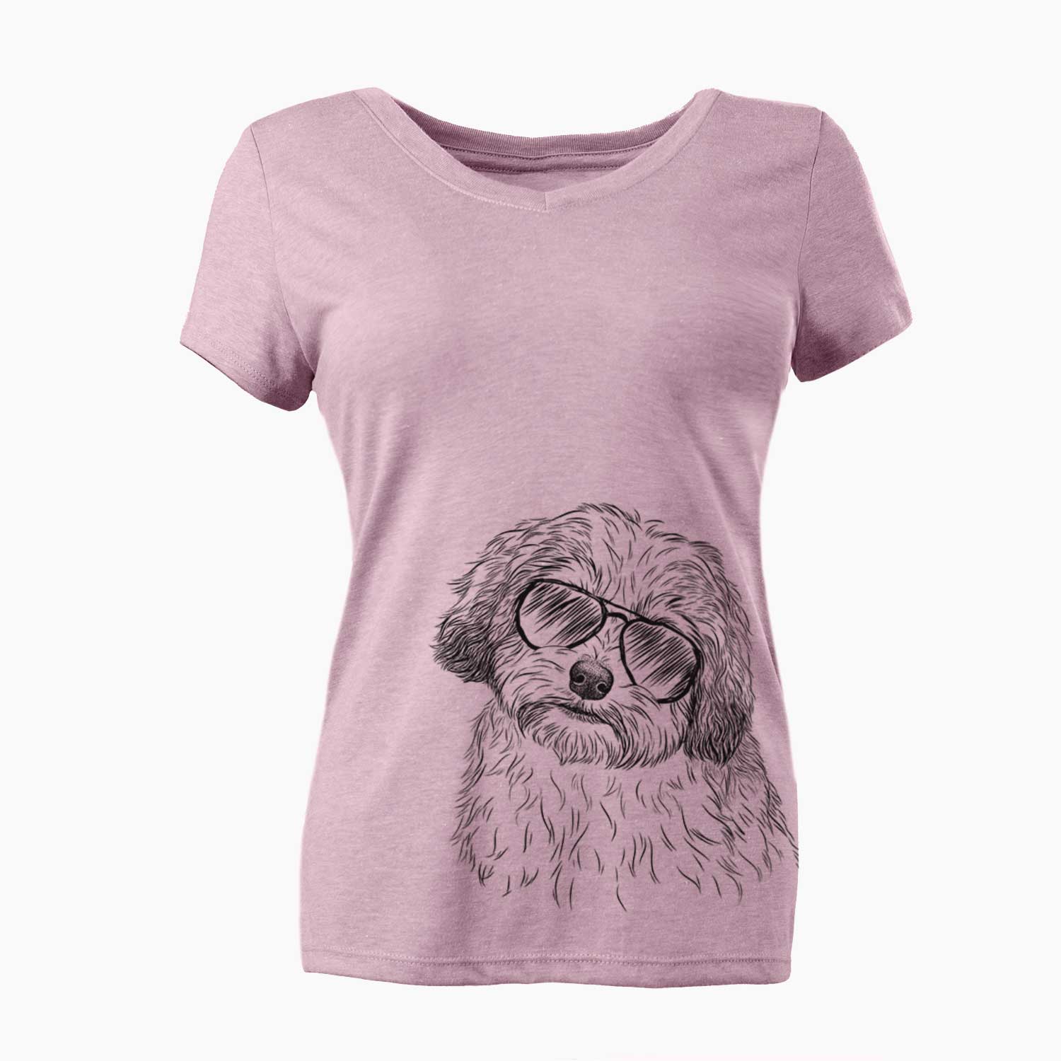 Aviator Henry the Havanese - Women's V-neck Shirt