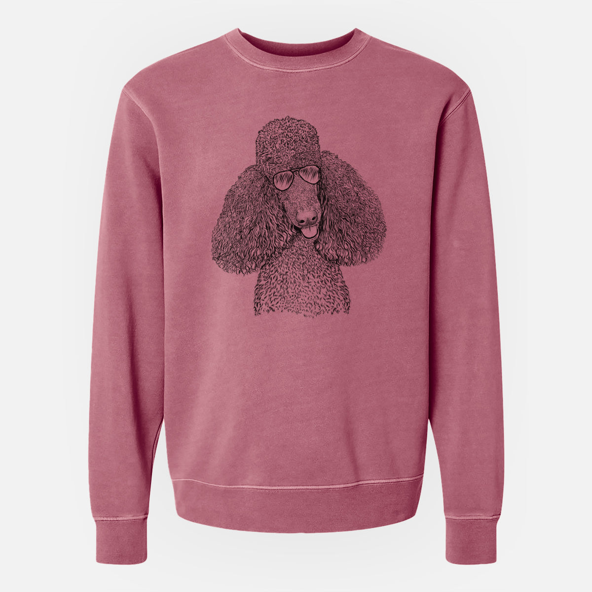 Aviator Henry the Standard Poodle - Unisex Pigment Dyed Crew Sweatshirt