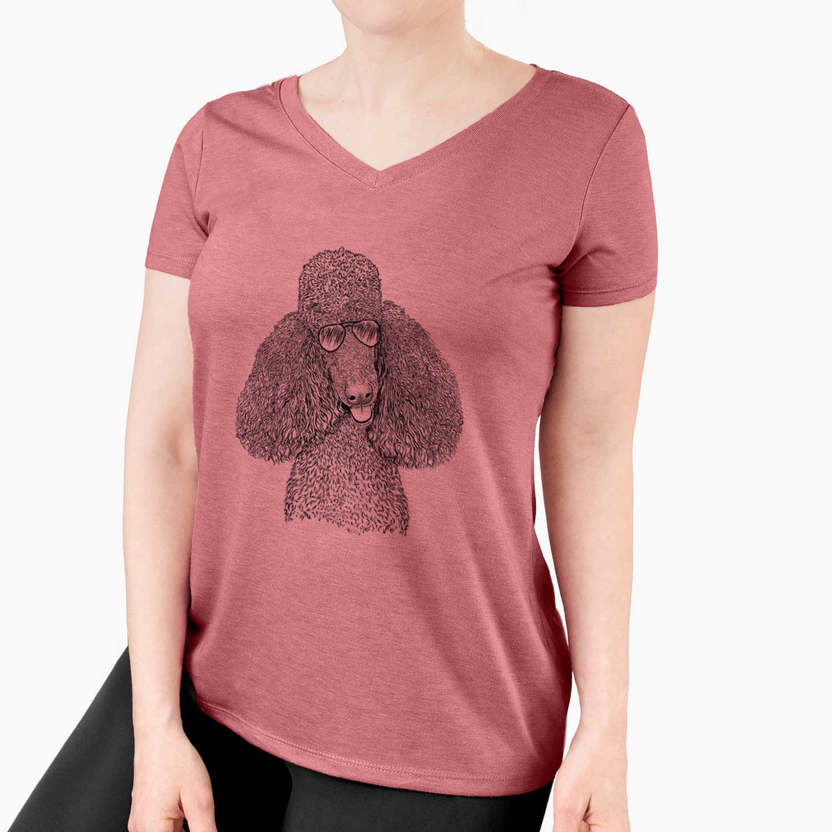 Aviator Henry the Standard Poodle - Women's V-neck Shirt