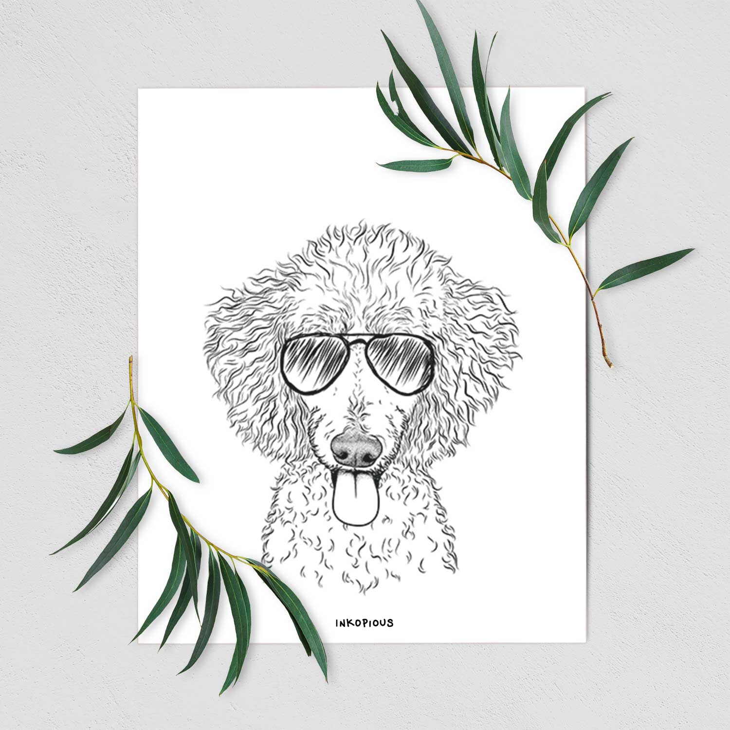 Henry the White Standard Poodle Art Print