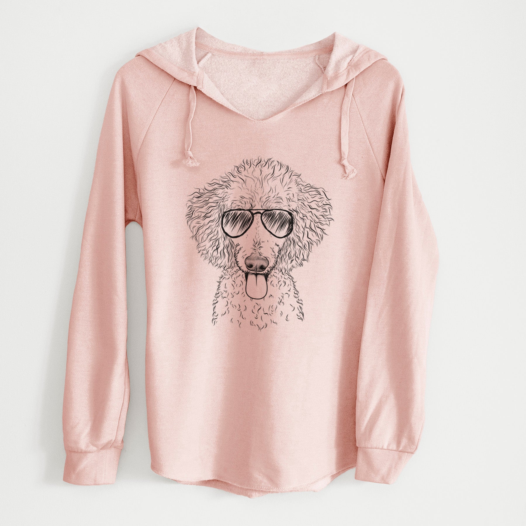 Aviator Henry the White Standard Poodle - Cali Wave Hooded Sweatshirt