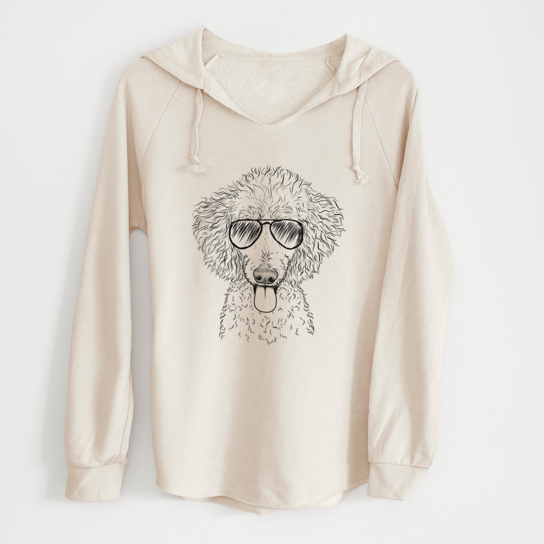 Aviator Henry the White Standard Poodle - Cali Wave Hooded Sweatshirt