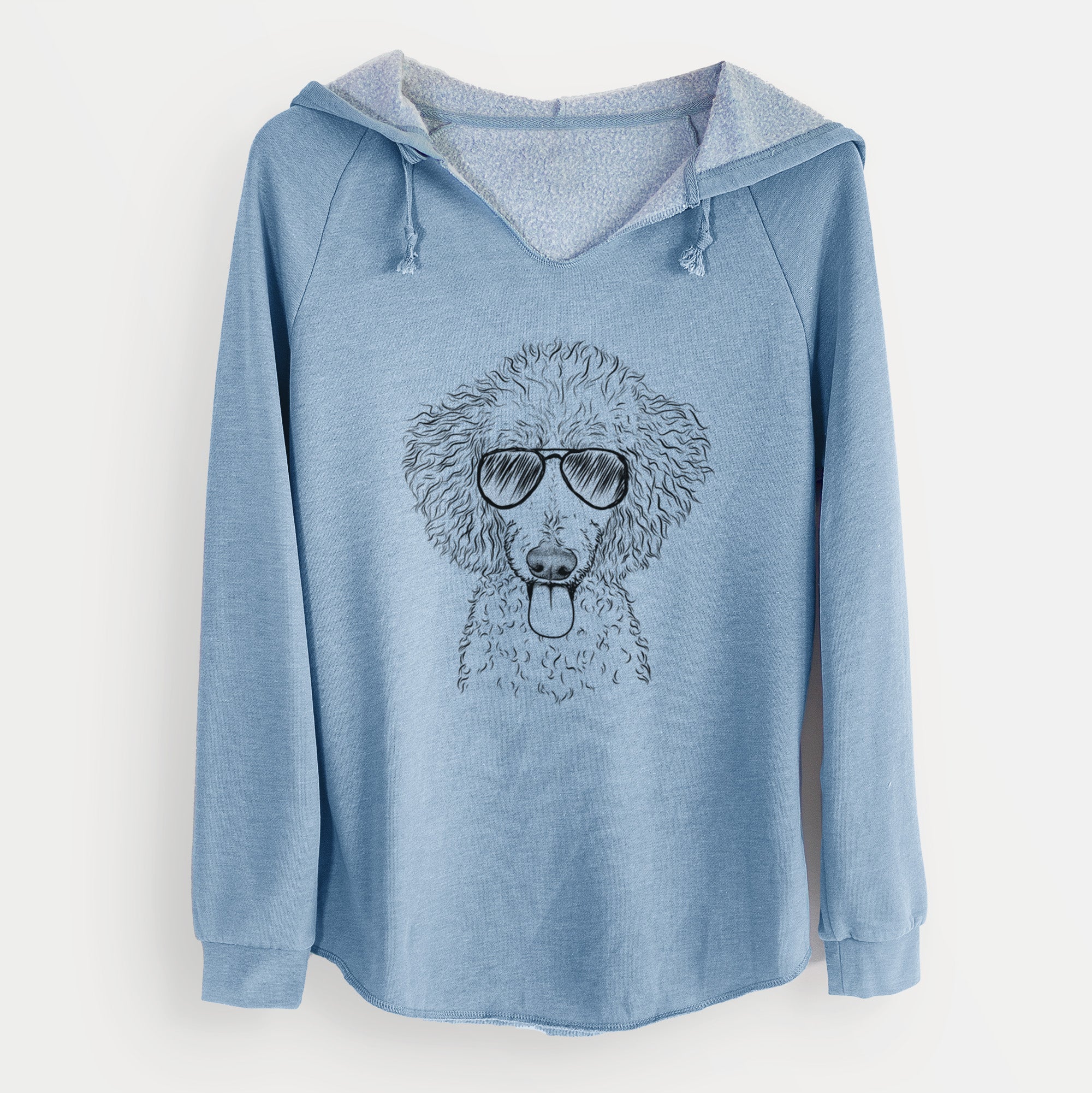 Aviator Henry the White Standard Poodle - Cali Wave Hooded Sweatshirt