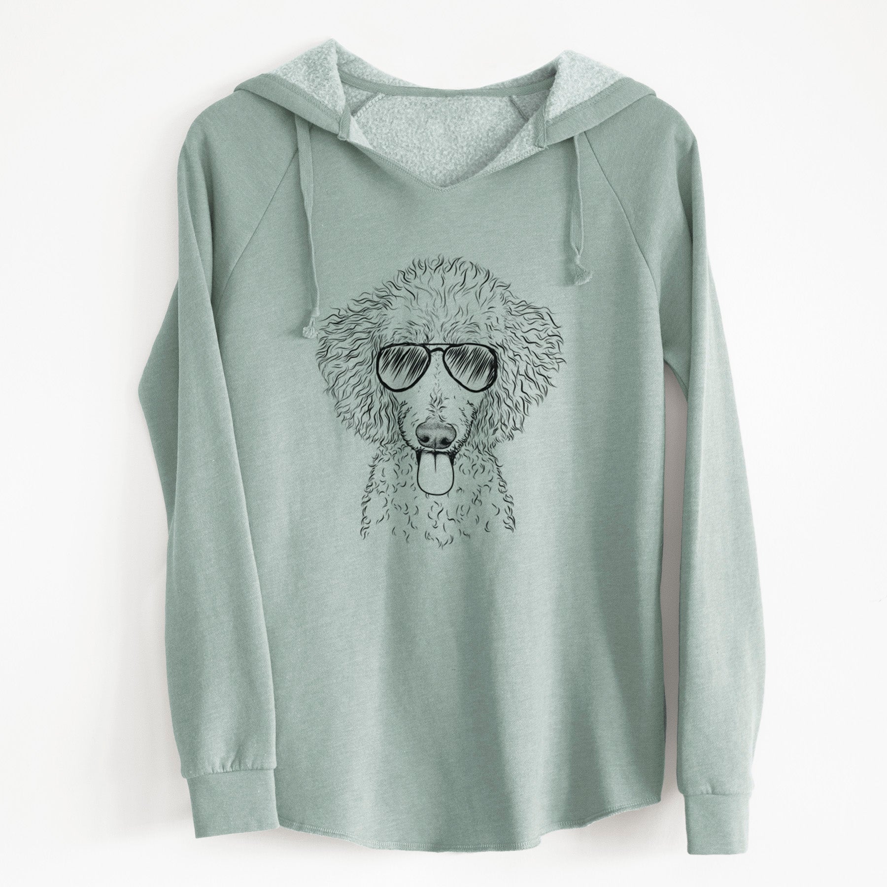 Aviator Henry the White Standard Poodle - Cali Wave Hooded Sweatshirt