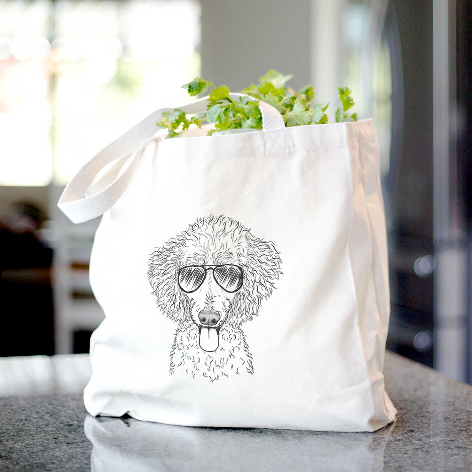 Henry the White Standard Poodle - Tote Bag