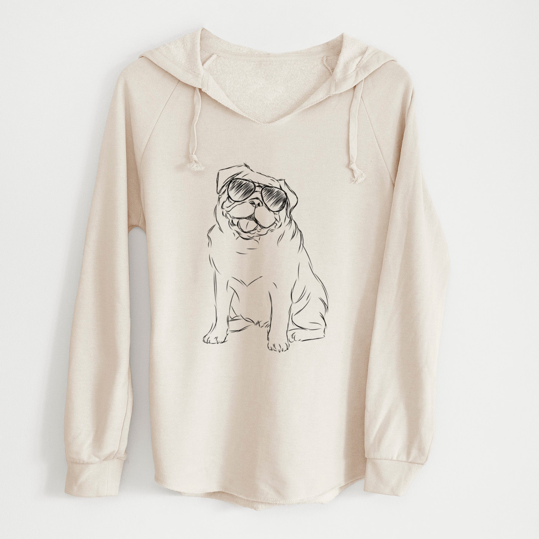 Aviator Higgins the Pug - Cali Wave Hooded Sweatshirt