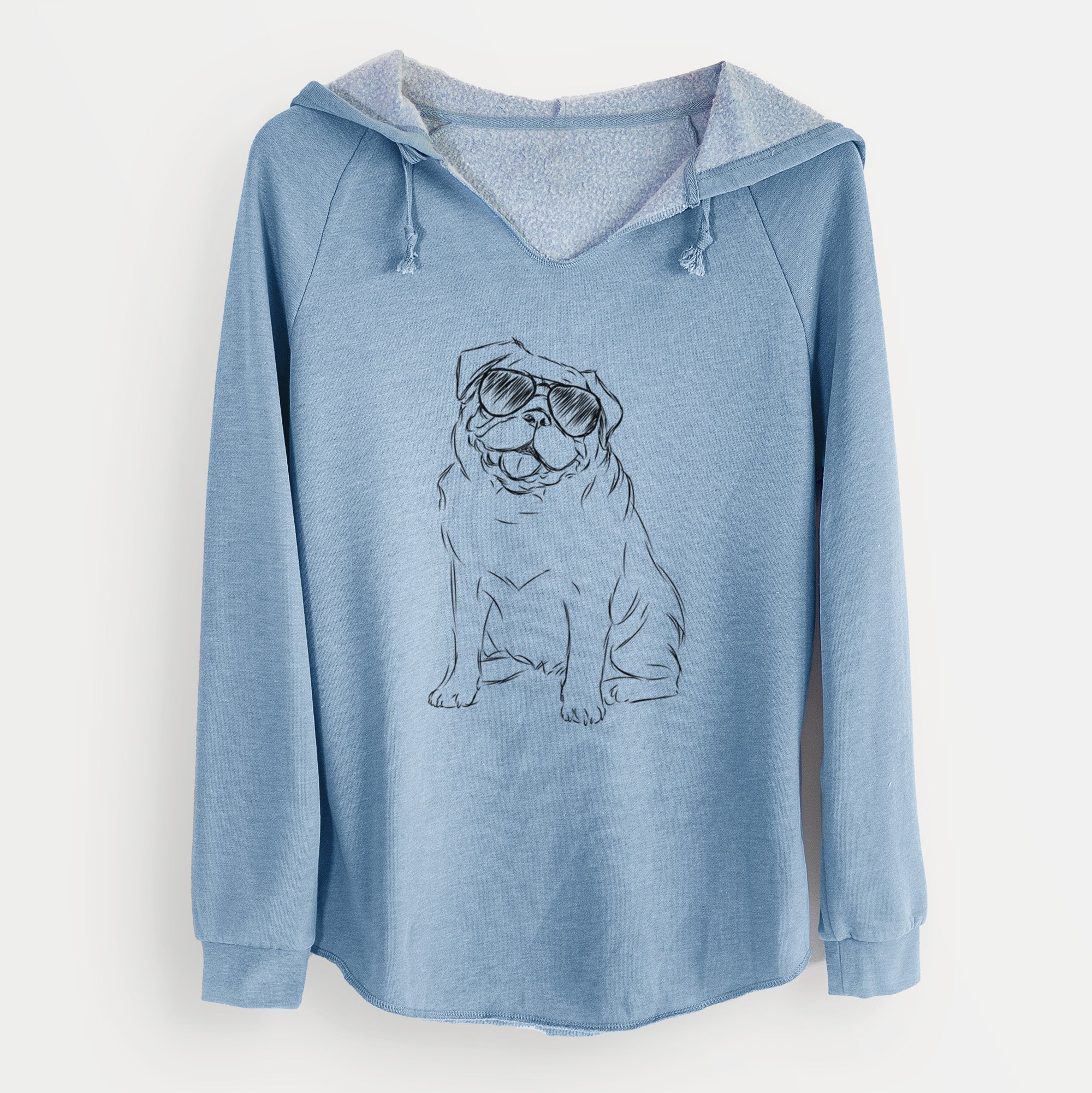 Aviator Higgins the Pug - Cali Wave Hooded Sweatshirt