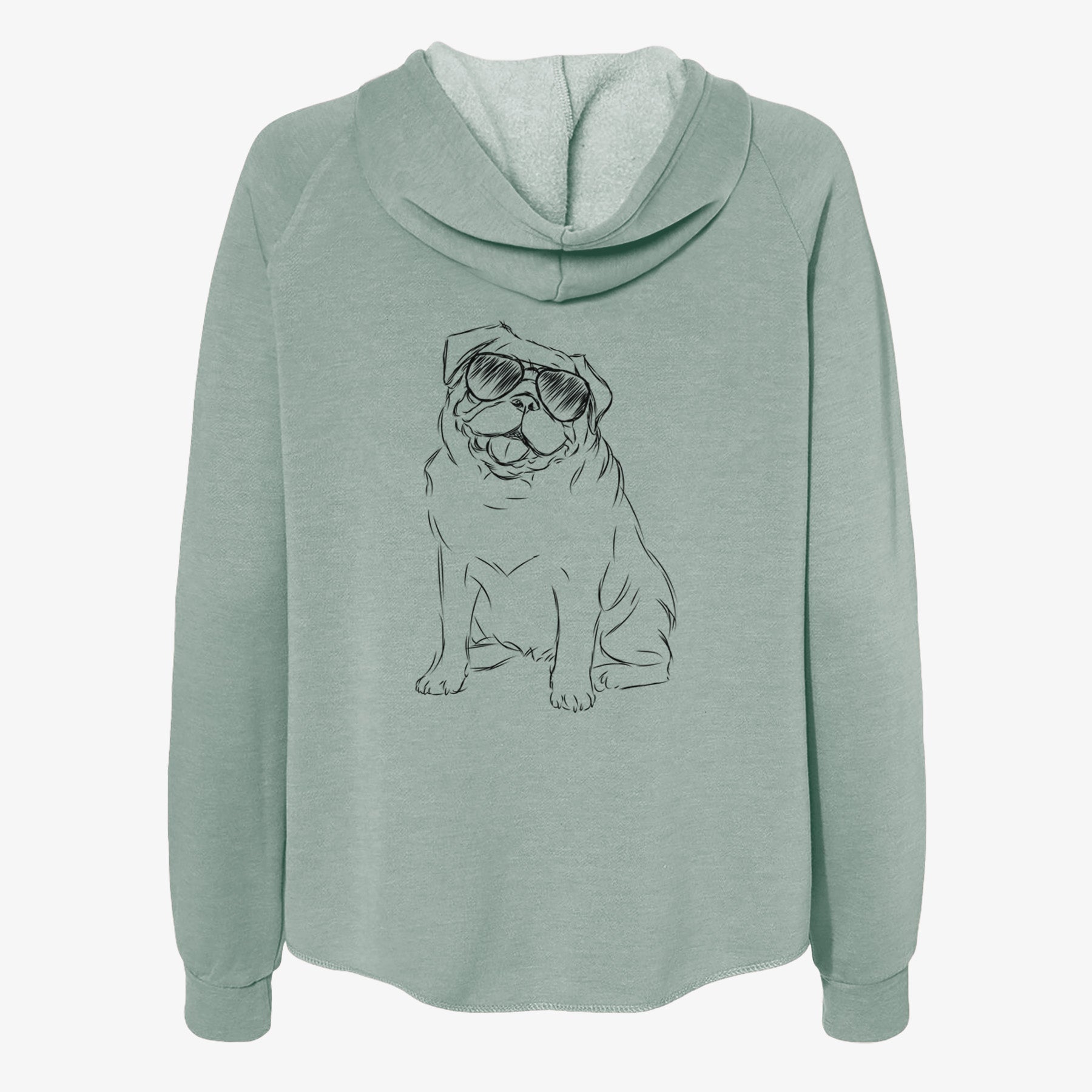 Higgins the Pug - Women's Cali Wave Zip-Up Sweatshirt