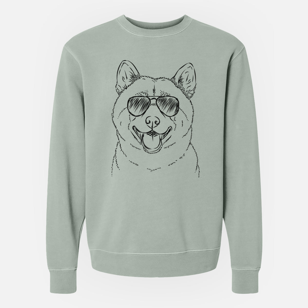 Aviator Hiro the Shiba Inu - Unisex Pigment Dyed Crew Sweatshirt